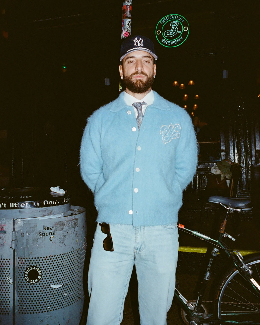 Cárdigan Con Botones Alpaca Azul