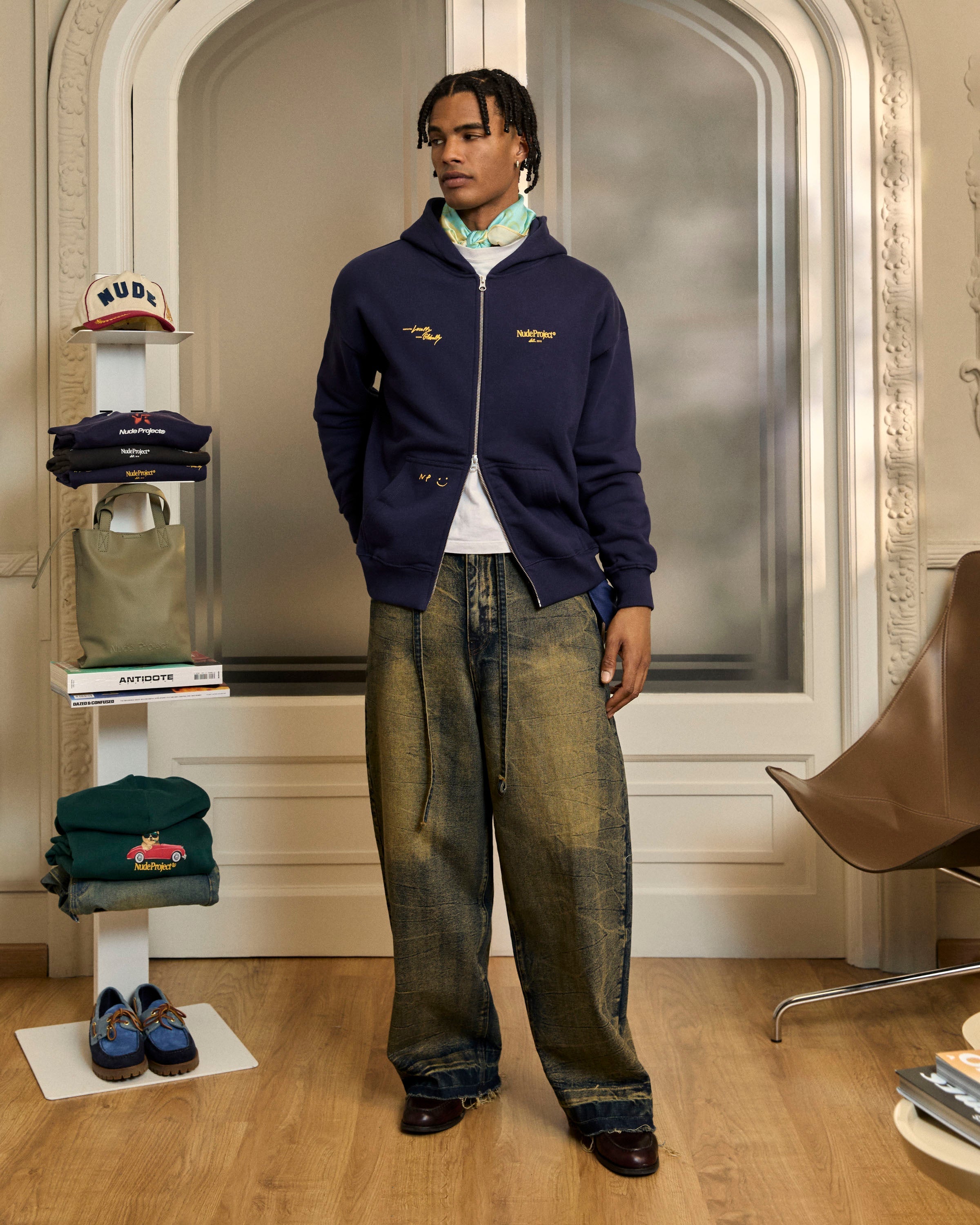 Sudadera Con Cremallera Global Soon Azul Marino