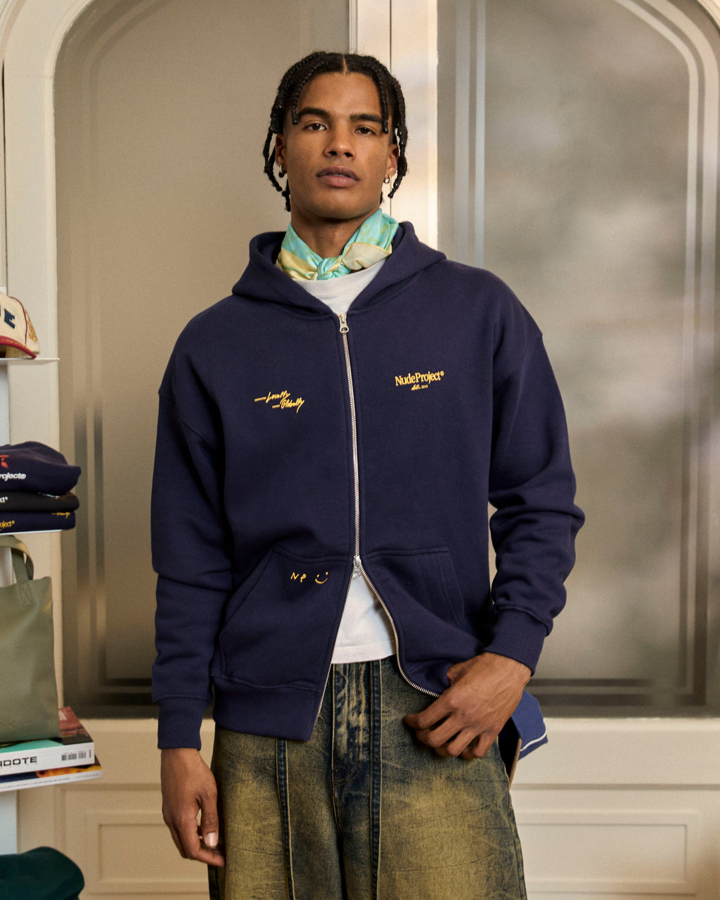 Sudadera Con Cremallera Global Soon Azul Marino