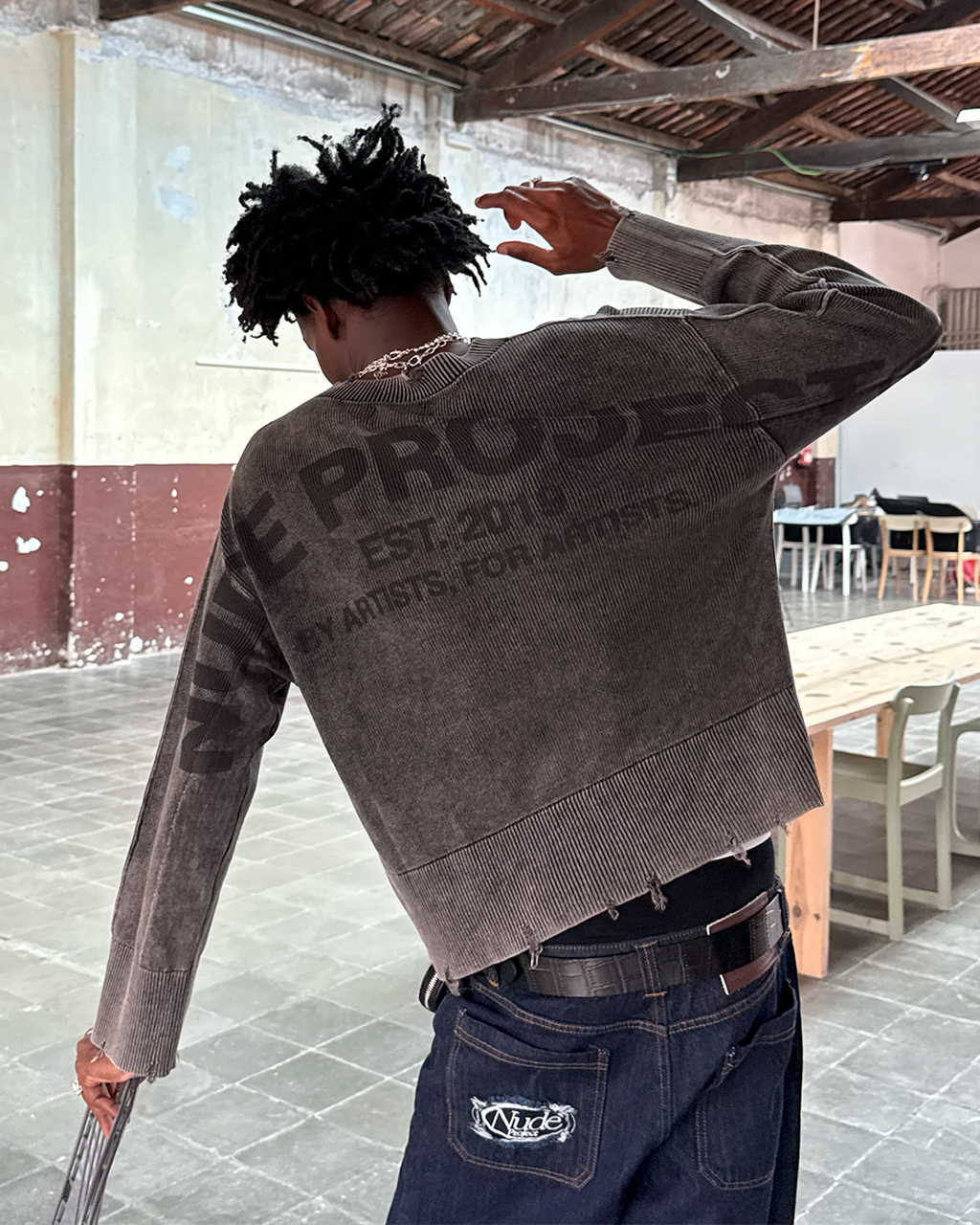 Perfect Cropped Knit Sweater Ash