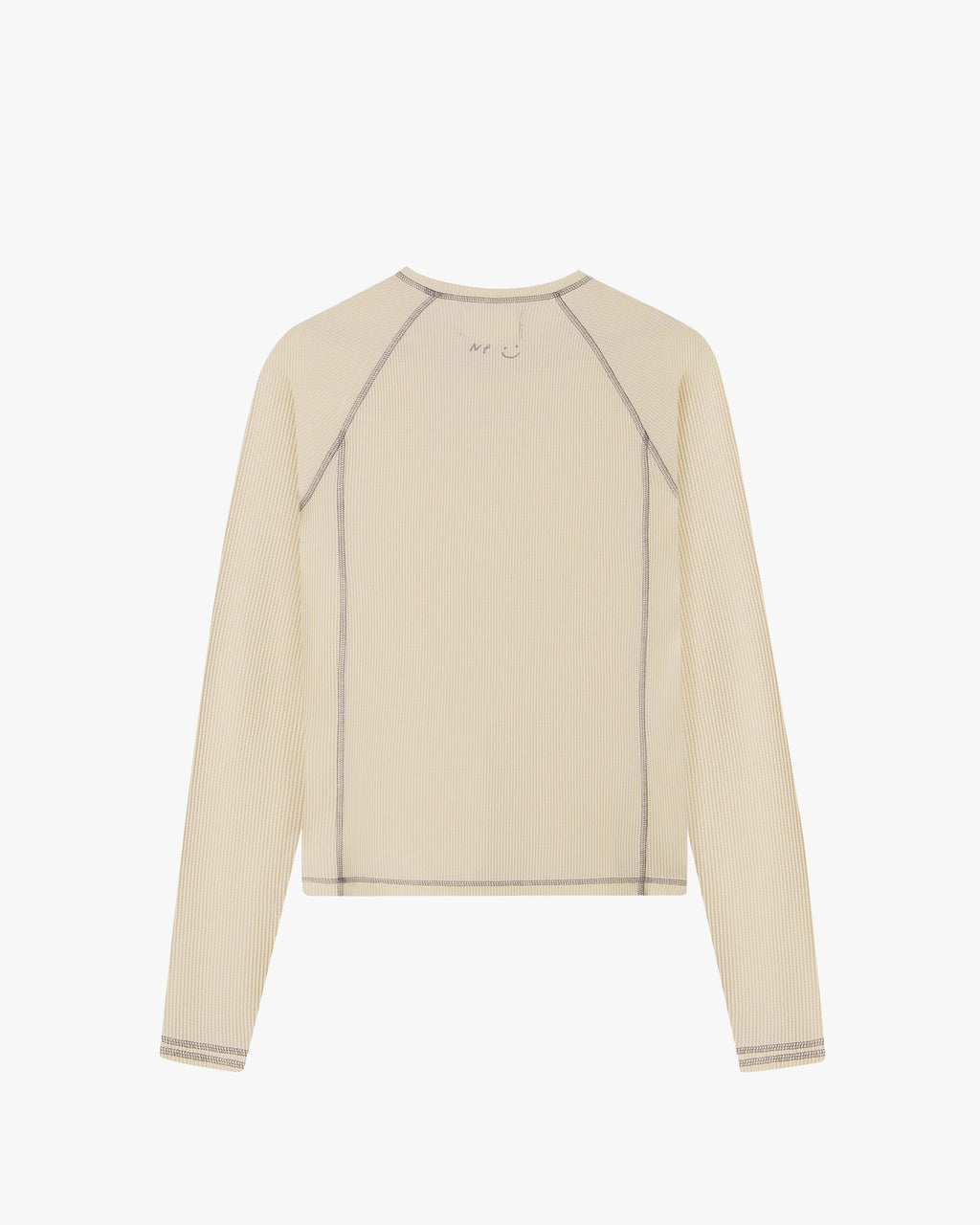 Pack De 2 Camisetas Manga Larga Waffle Blanco Crema/Negro