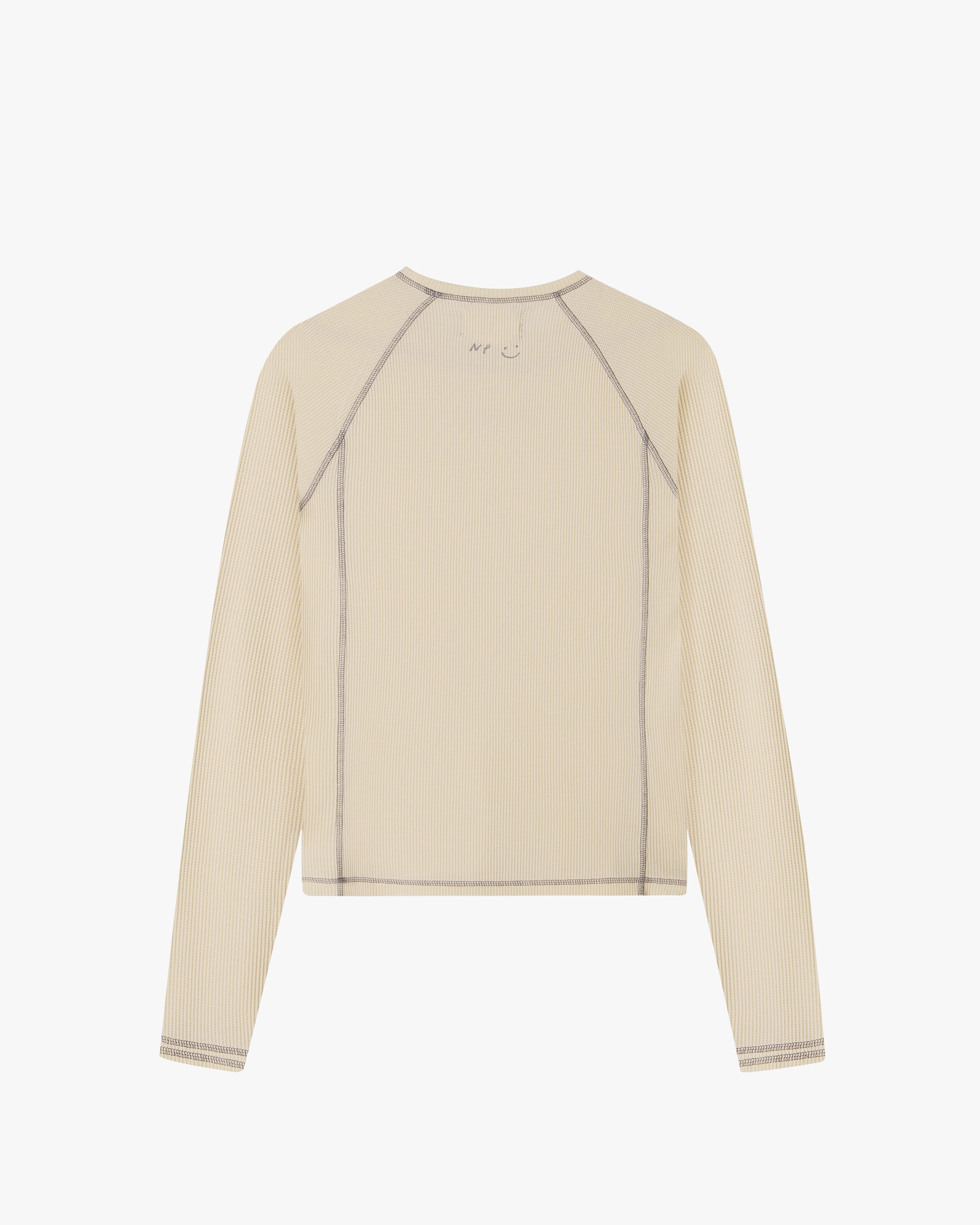 Pack De 2 Camisetas Manga Larga Waffle Blanco Crema/Negro