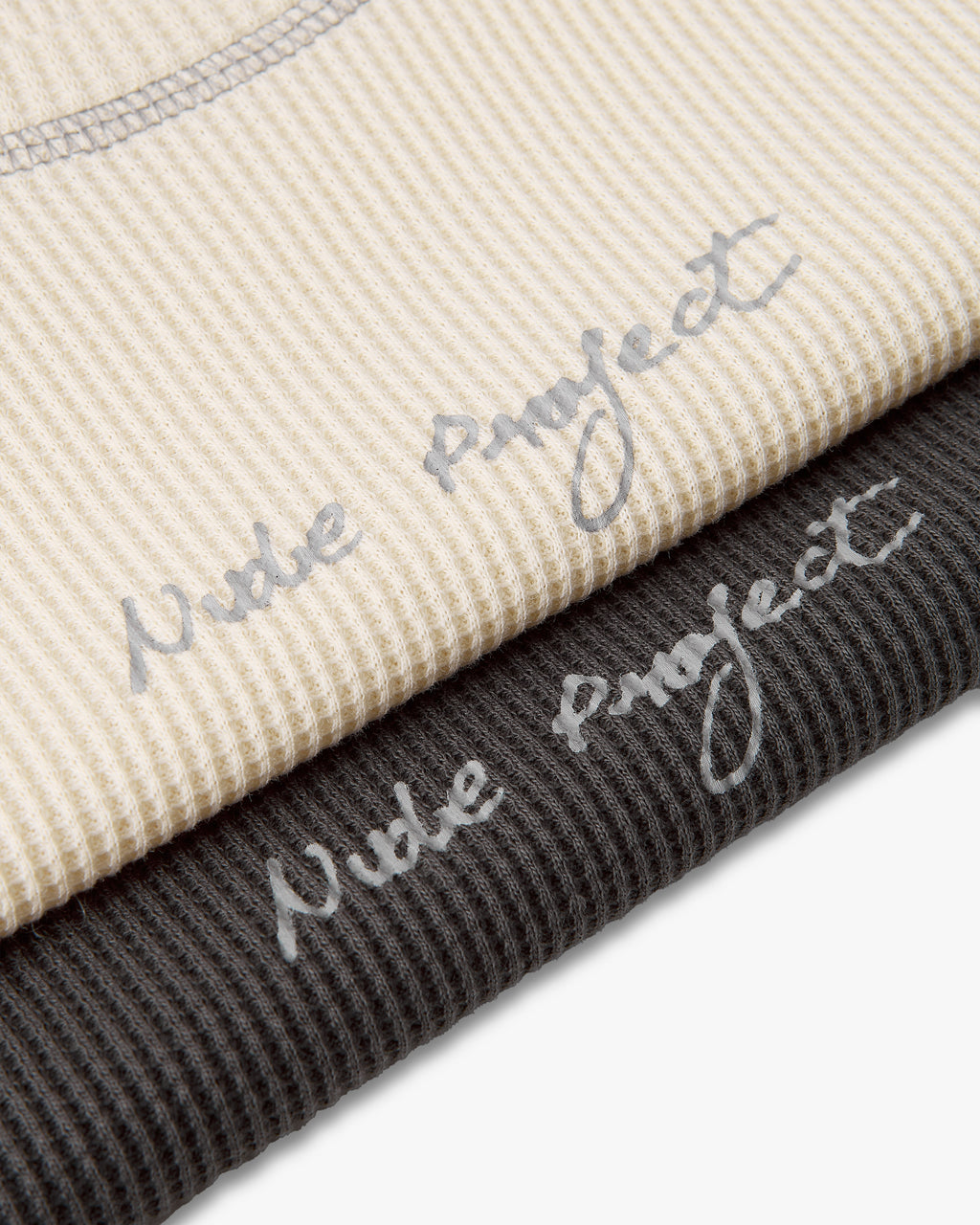 Pack De 2 Camisetas Manga Larga Waffle Blanco Crema/Negro