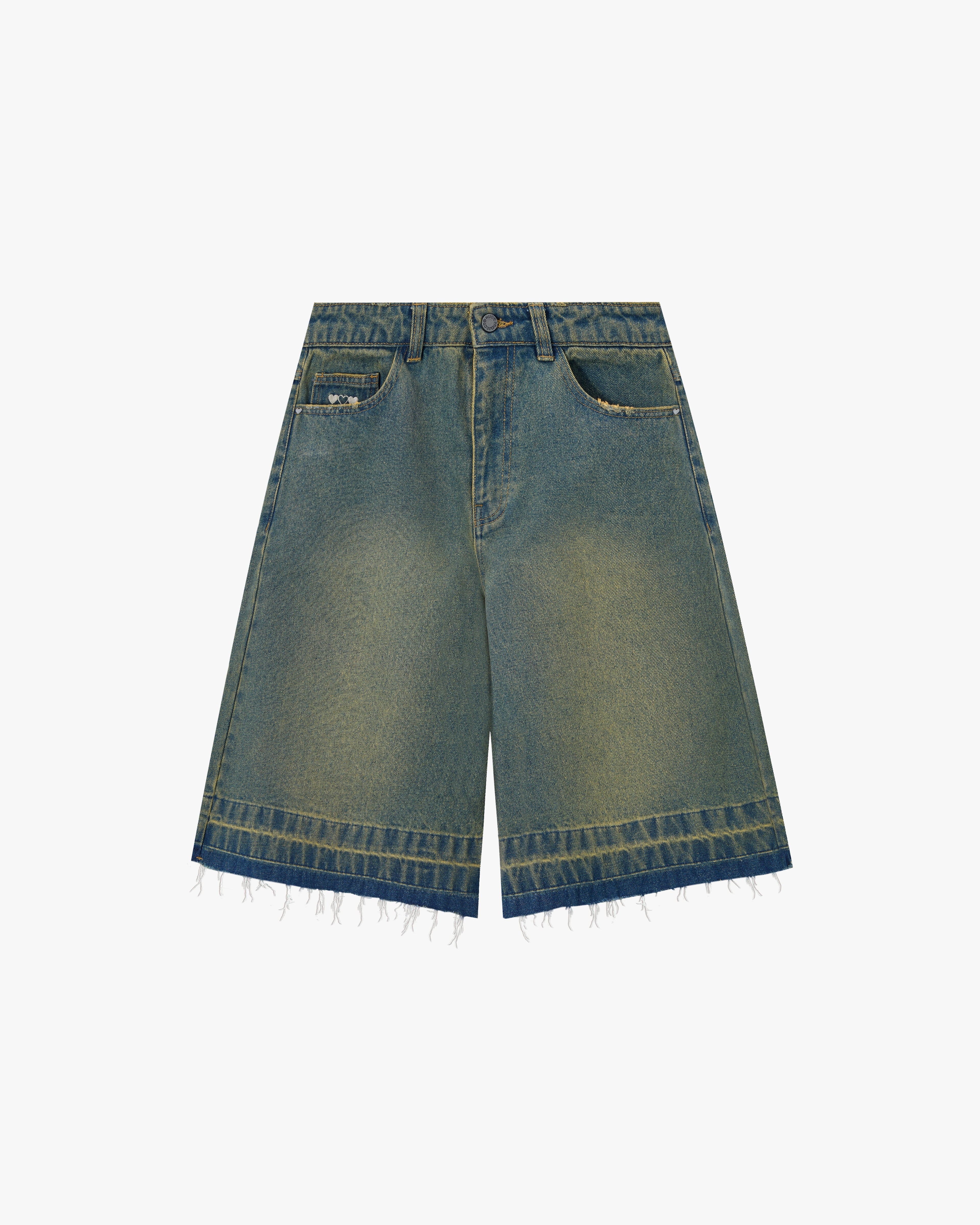 Pantalón Corto Baggy Indigo Old Denim