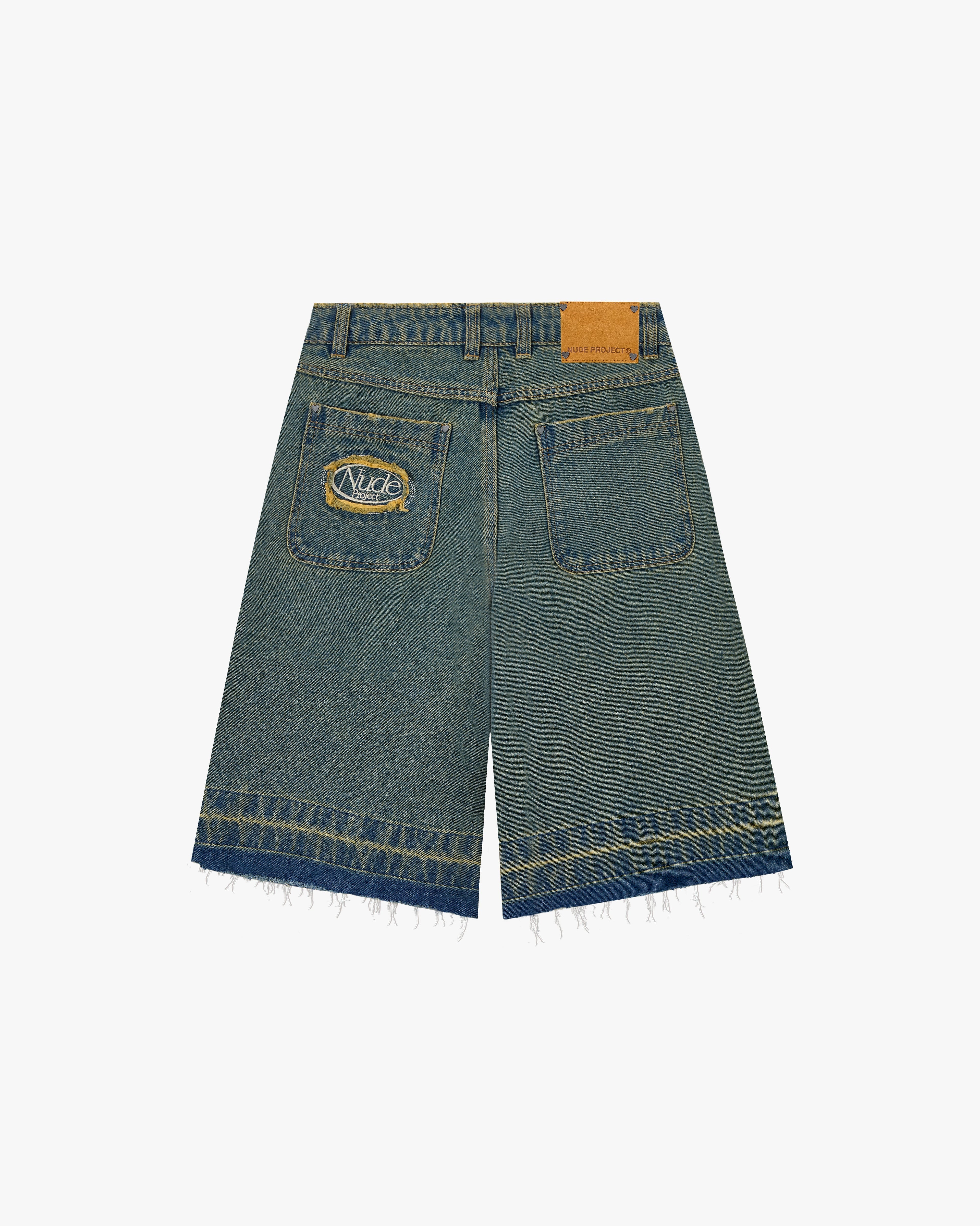 Pantalón Corto Baggy Indigo Old Denim