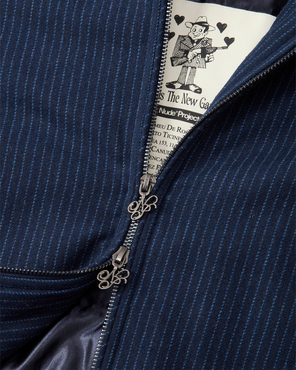 Chaqueta Bomber Con Cremallera Wool Azul Marino