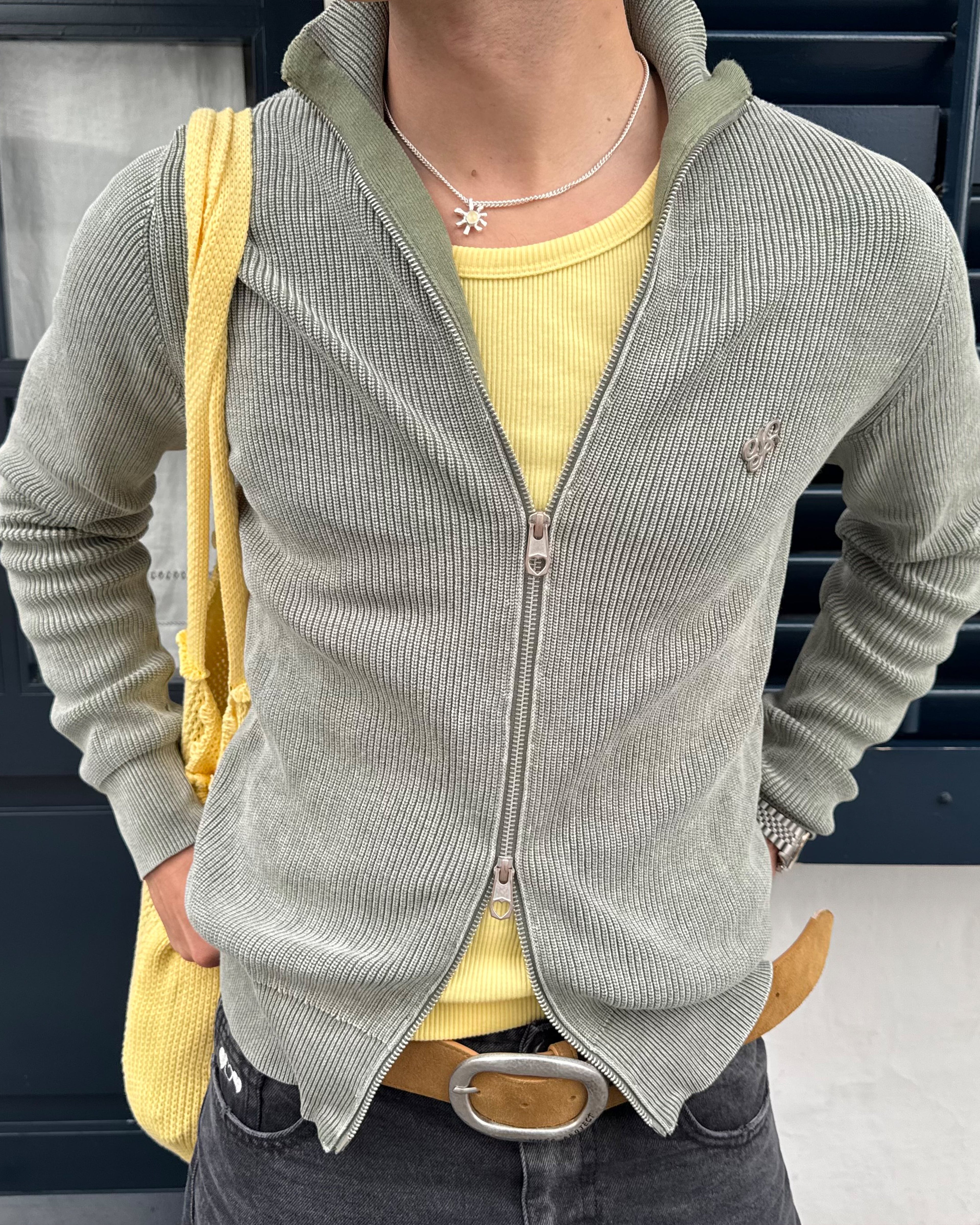 Cárdigan Con Cremallera Shady Verde