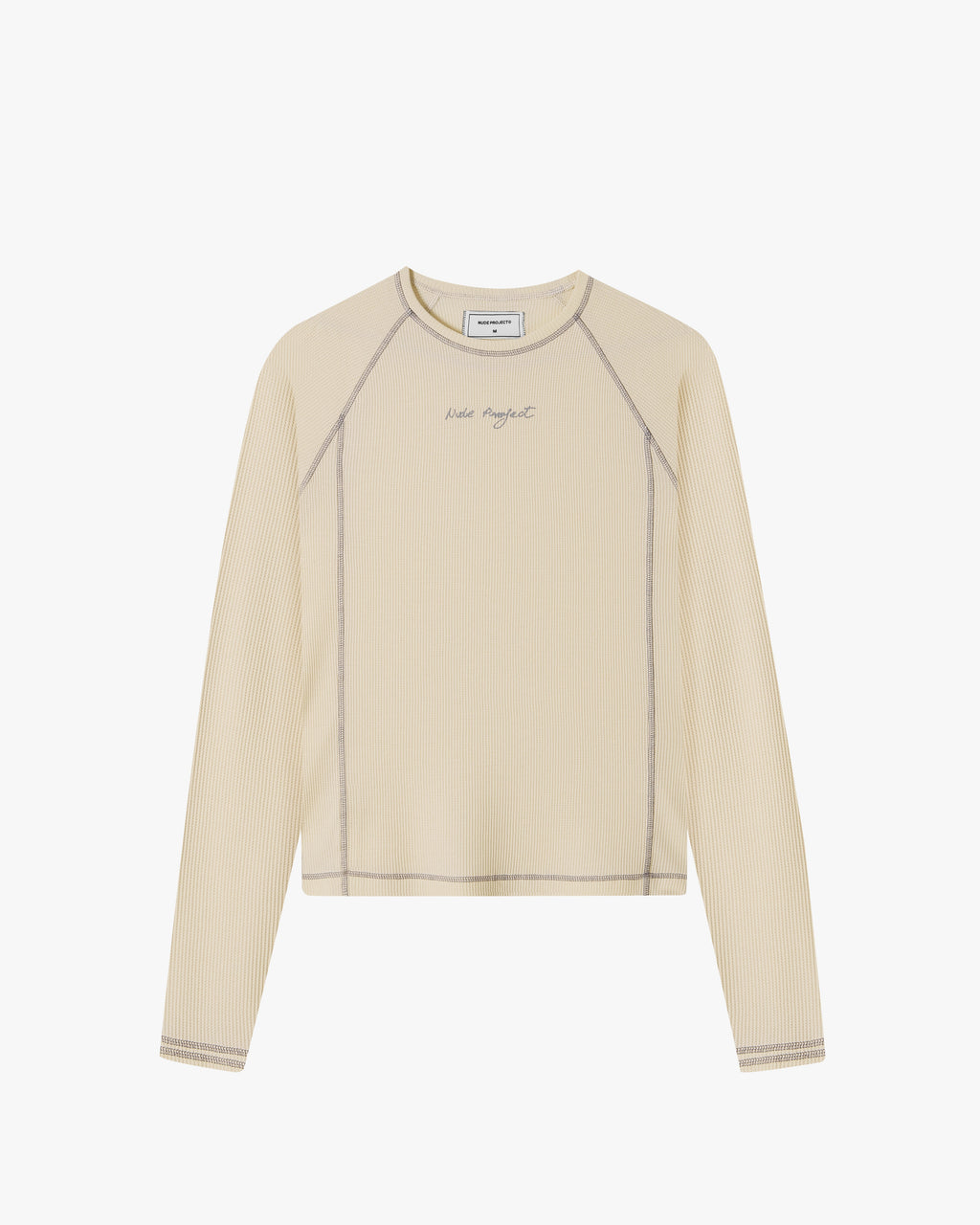 Pack De 2 Camisetas Manga Larga Waffle Blanco Crema/Negro