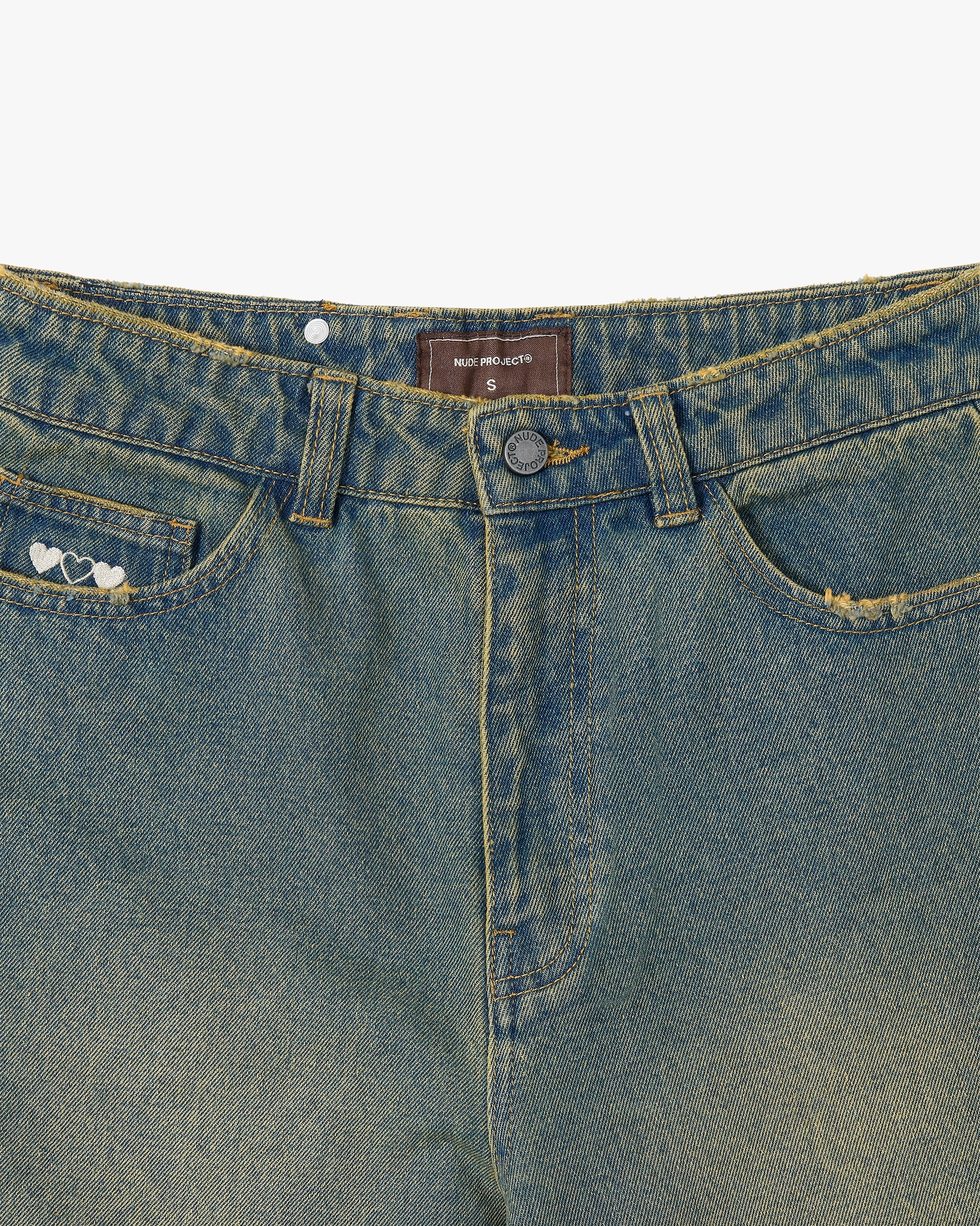 Pantalón Corto Baggy Indigo Old Denim