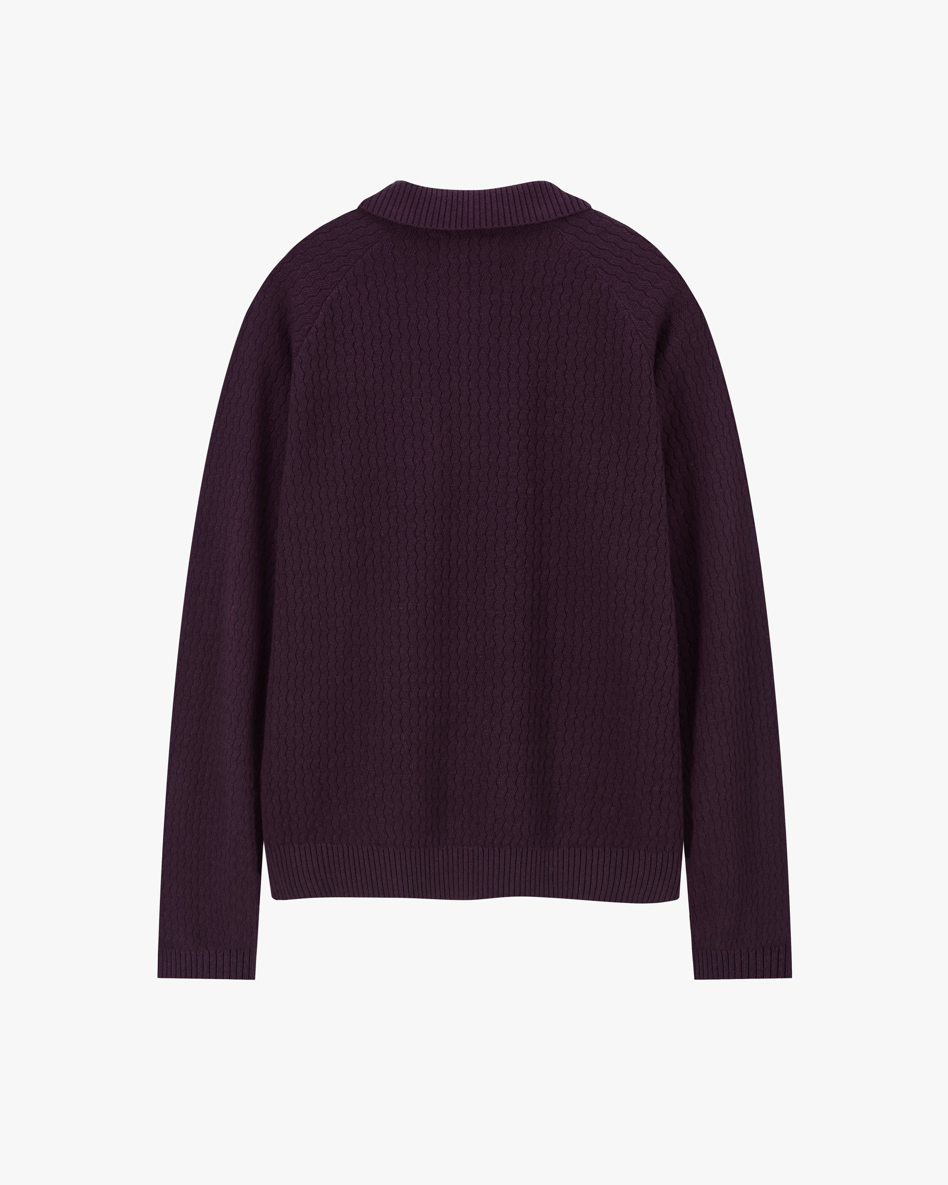 Elegant Knit Polo Burgundy