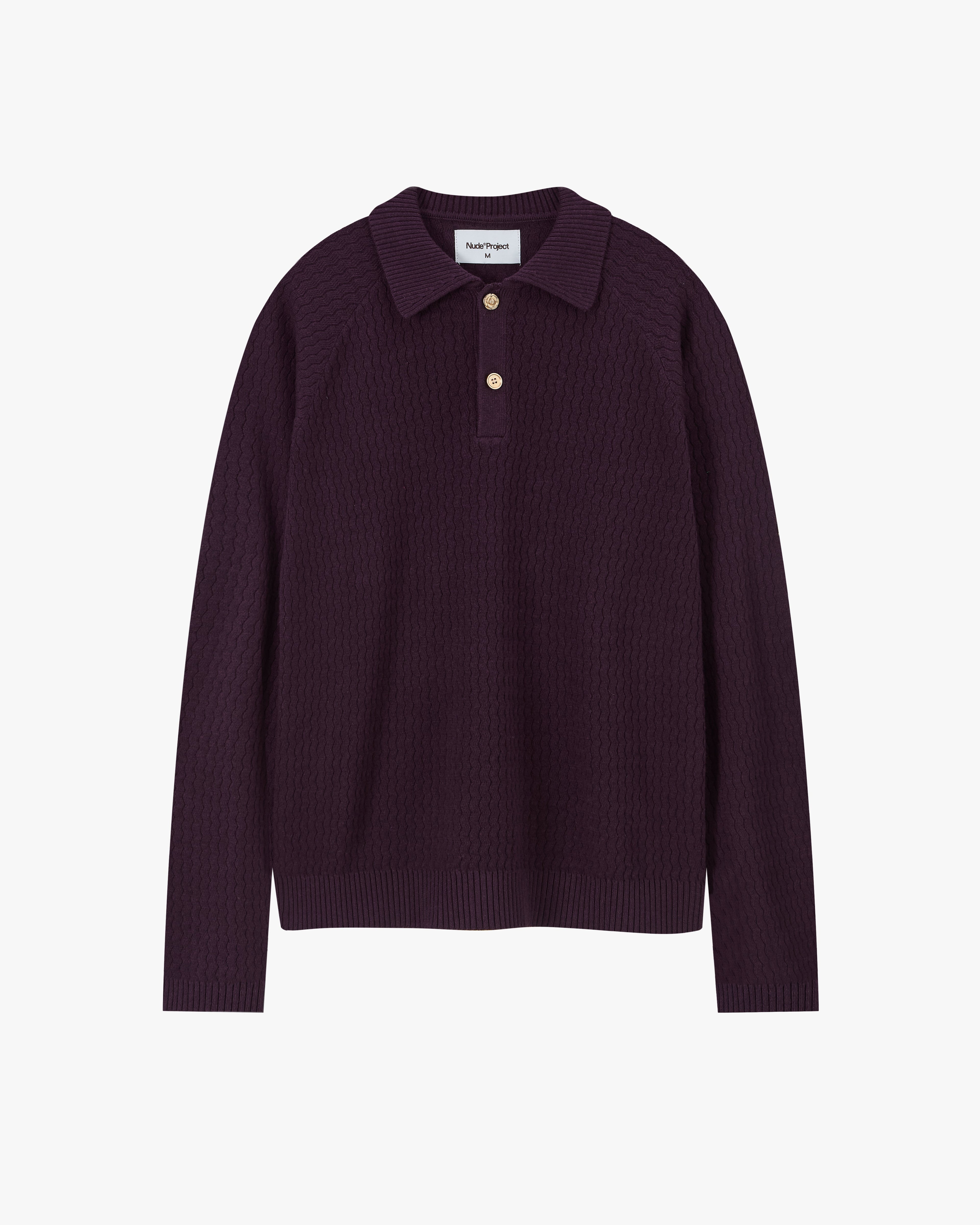 Elegant Knit Polo Burgundy