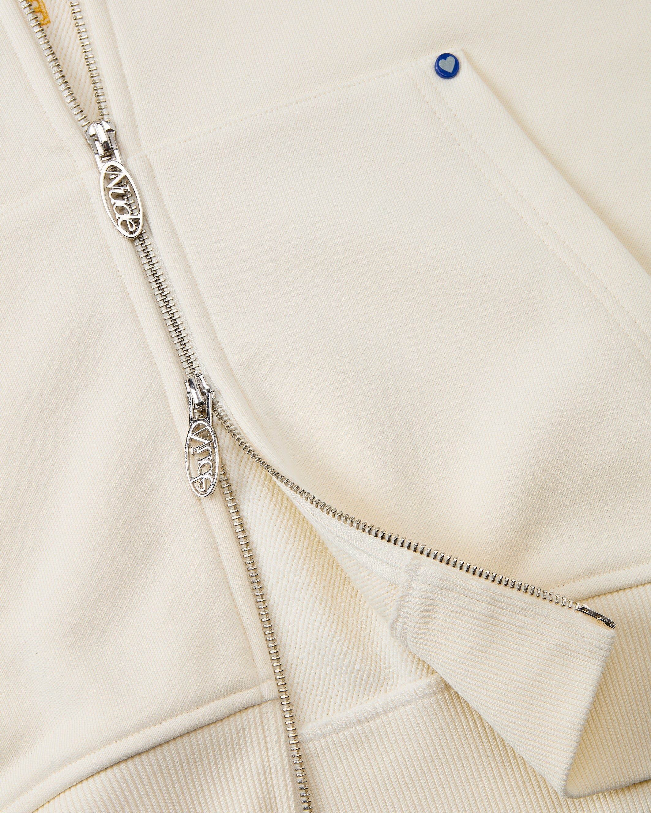 Sudadera Con Cremallera Blanco Crema