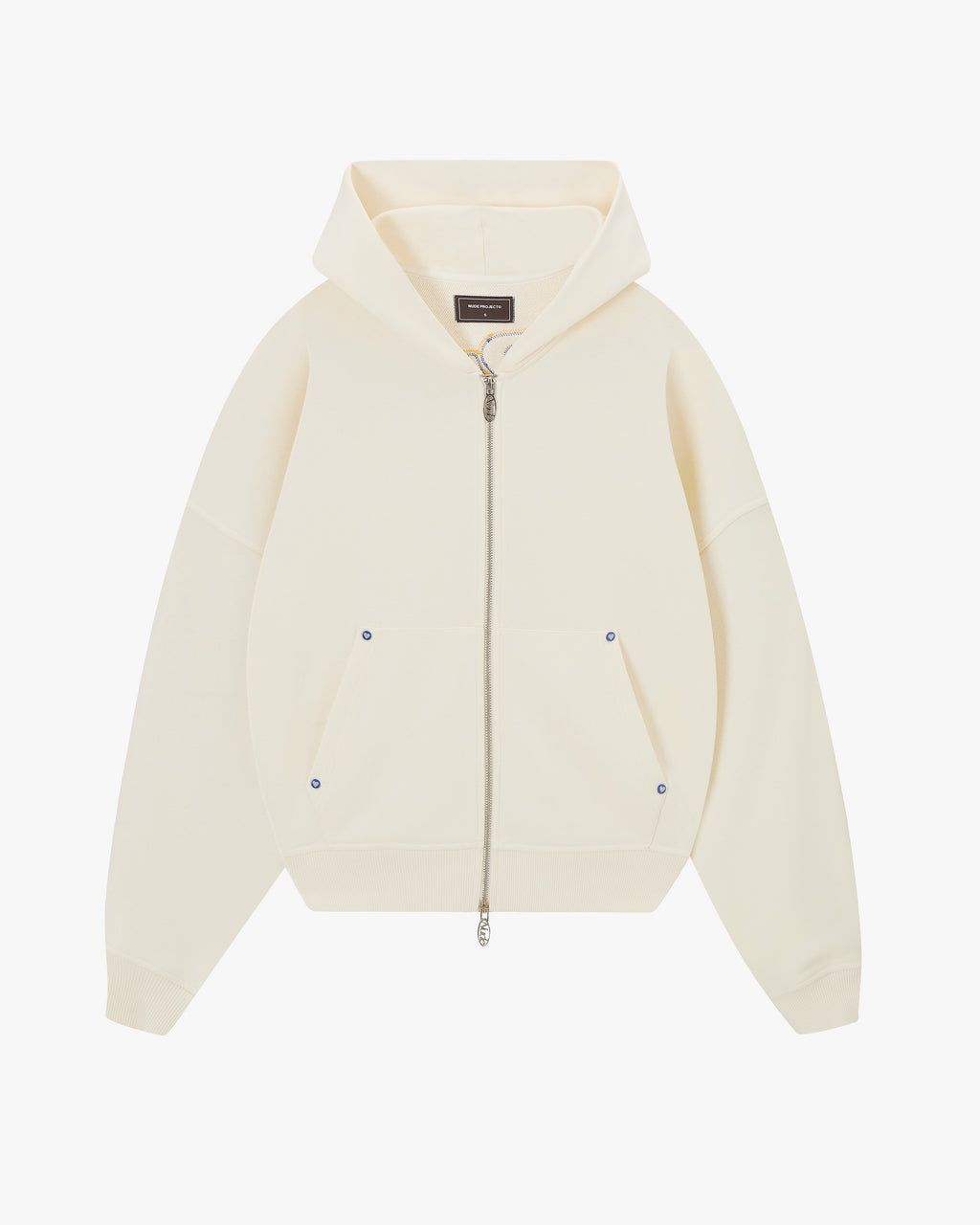 Sudadera Con Cremallera Blanco Crema