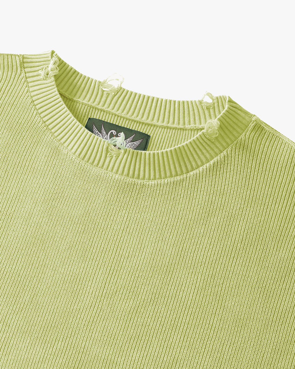 Perfect Cropped Knit Sweater Lime