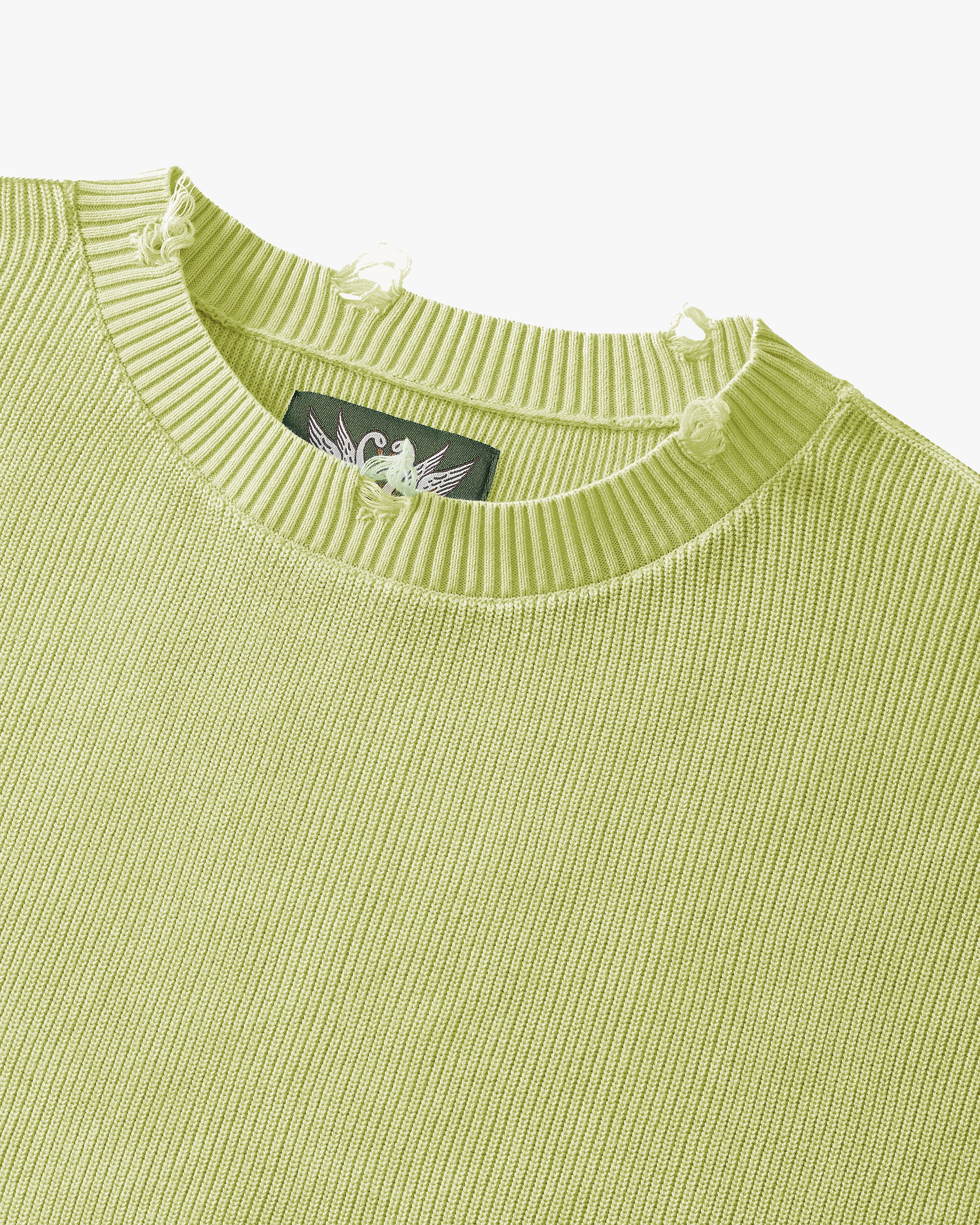 Perfect Cropped Knit Sweater Lime