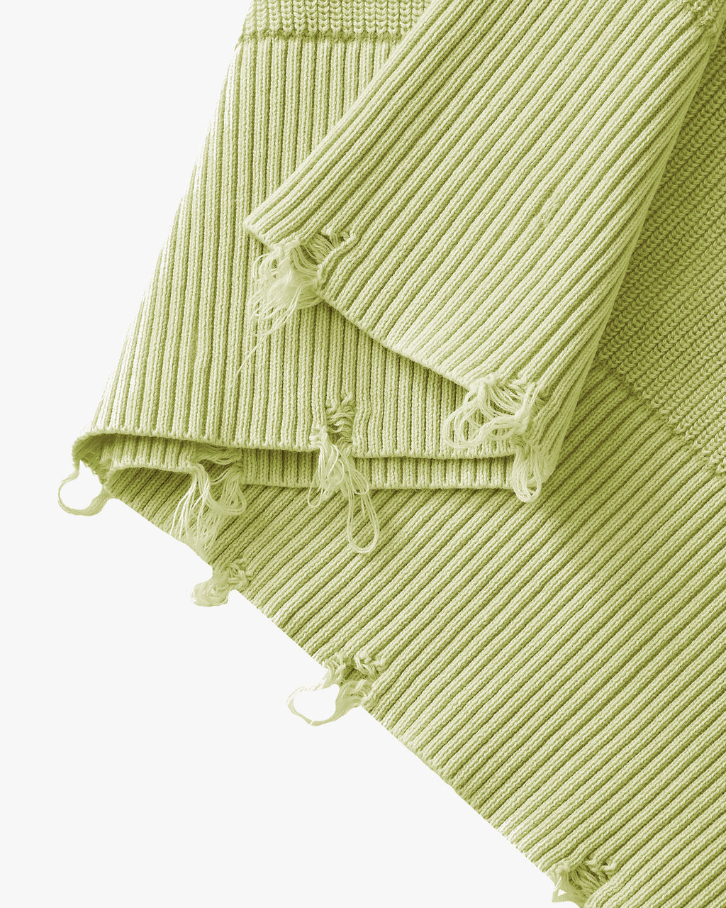 Perfect Cropped Knit Sweater Lime