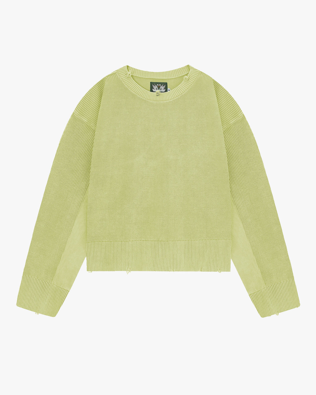 Perfect Cropped Knit Sweater Lime