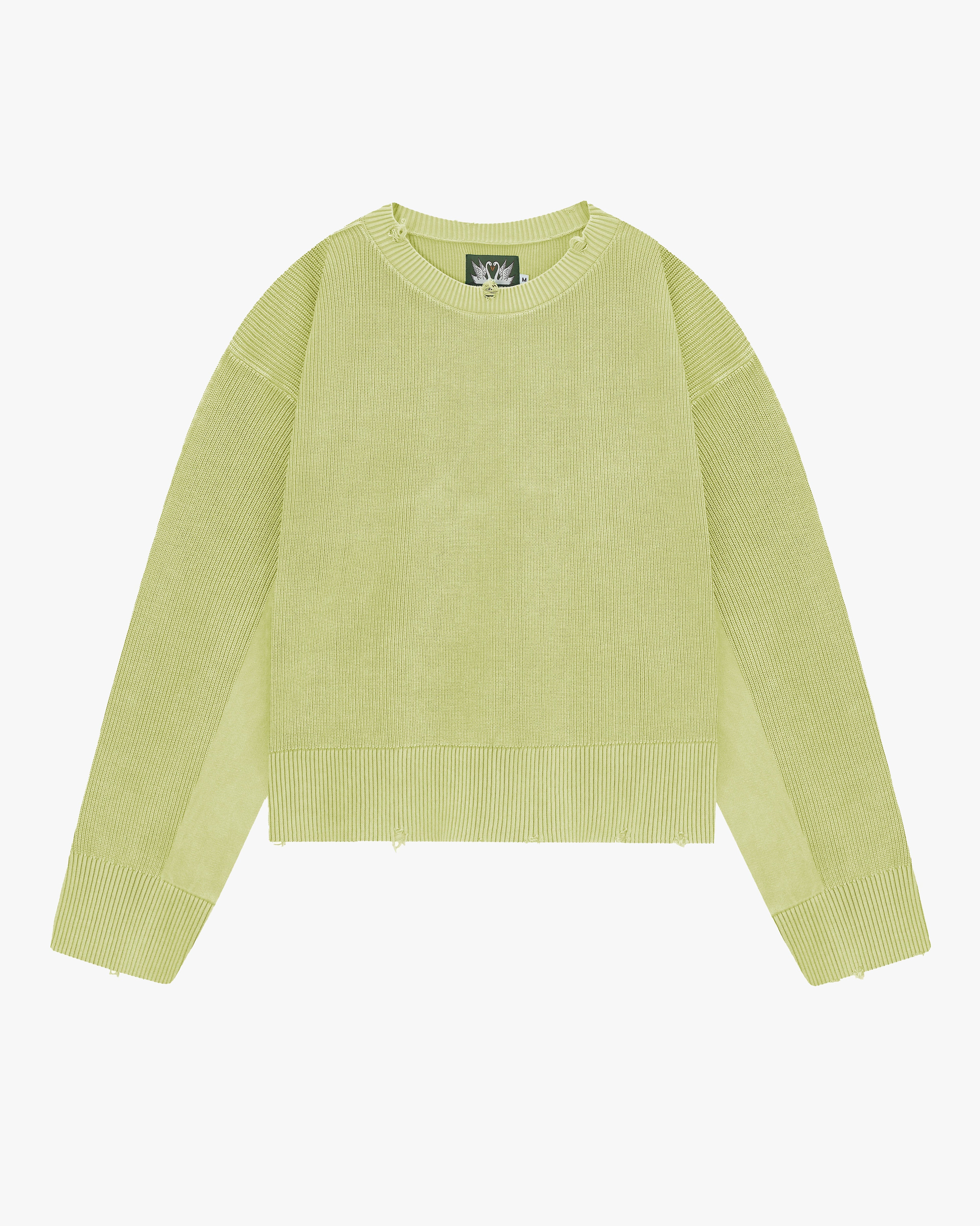 Perfect Cropped Knit Sweater Lime
