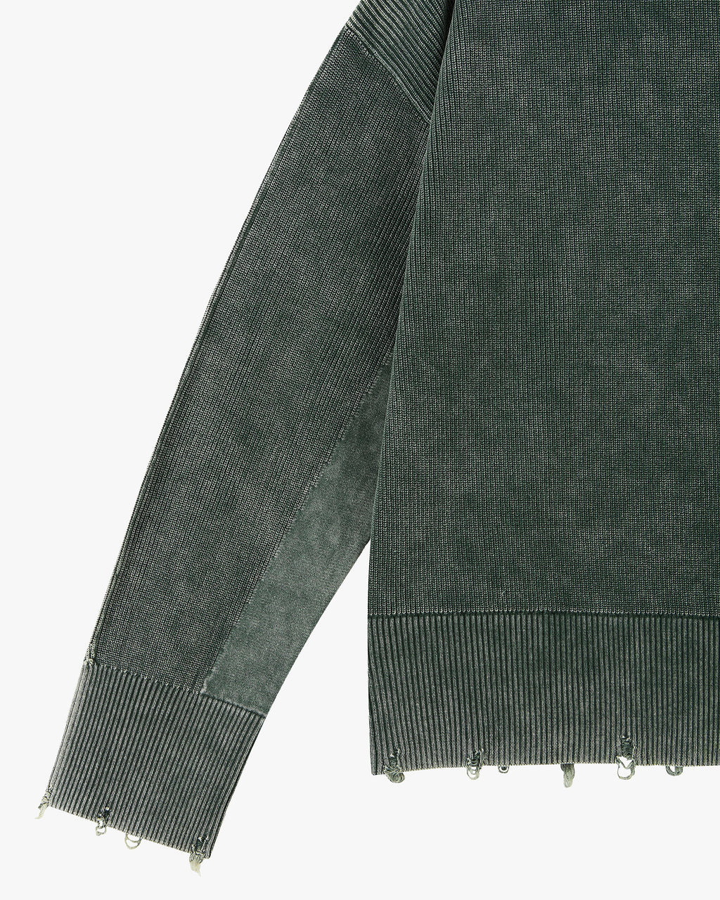 Perfect Cropped Knit Sweater Dark Green