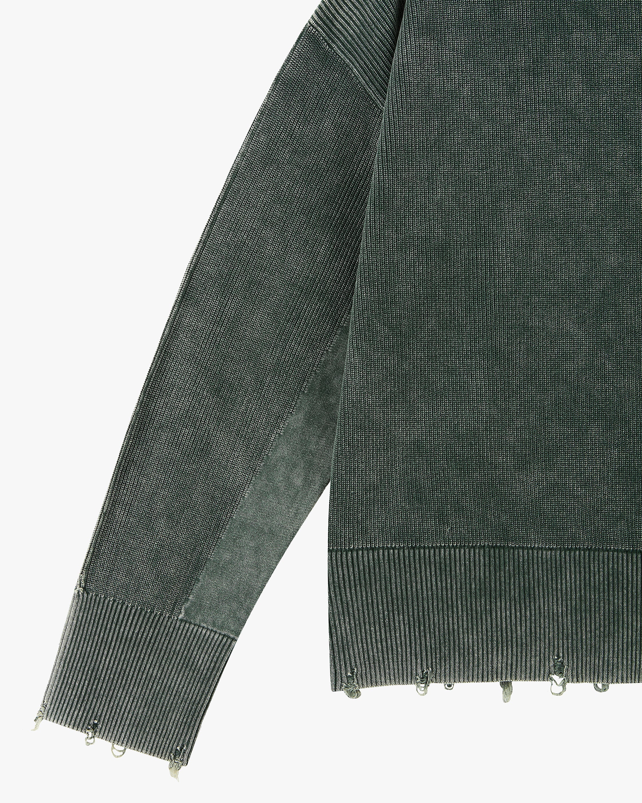 Perfect Cropped Knit Sweater Dark Green