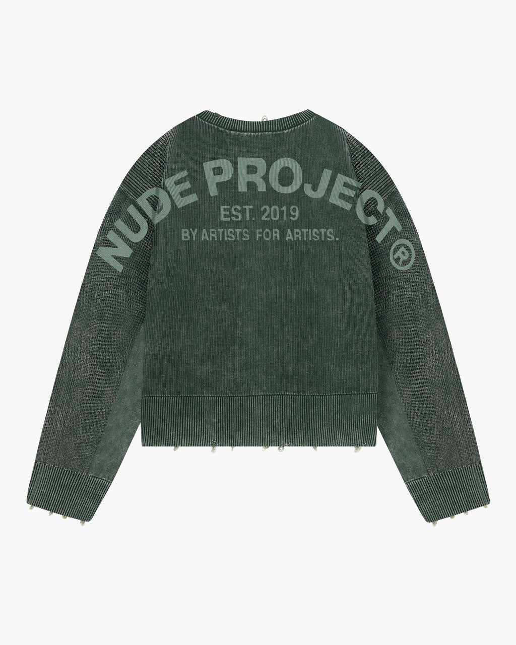 Perfect Cropped Knit Sweater Dark Green