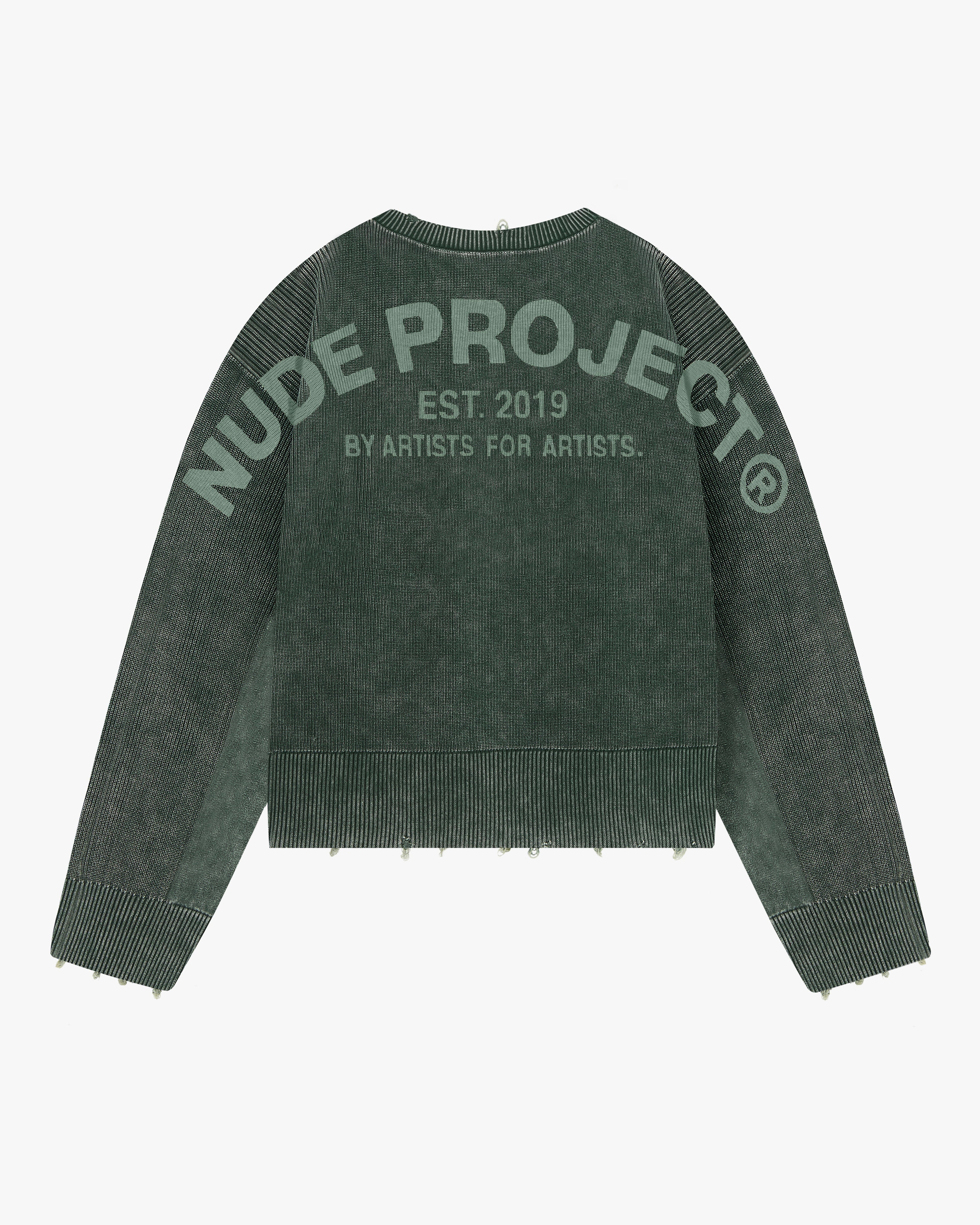 Perfect Cropped Knit Sweater Dark Green