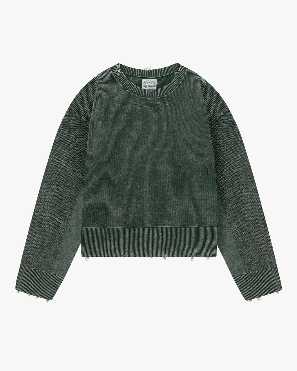 Perfect Cropped Knit Sweater Dark Green