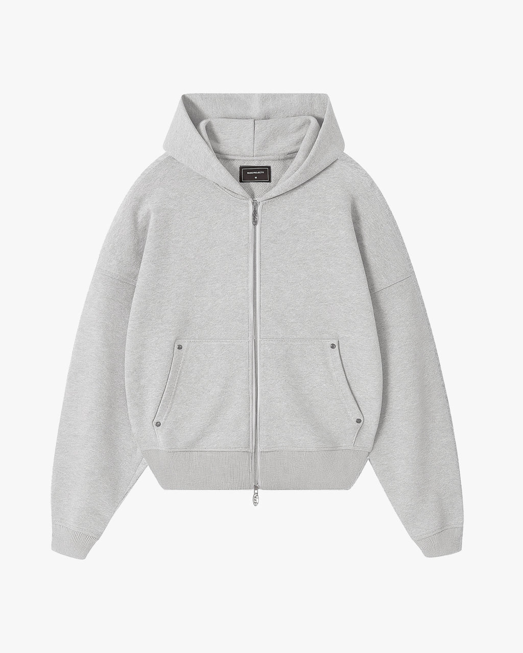 Beast Zip-up Hoodie Grey Melange
