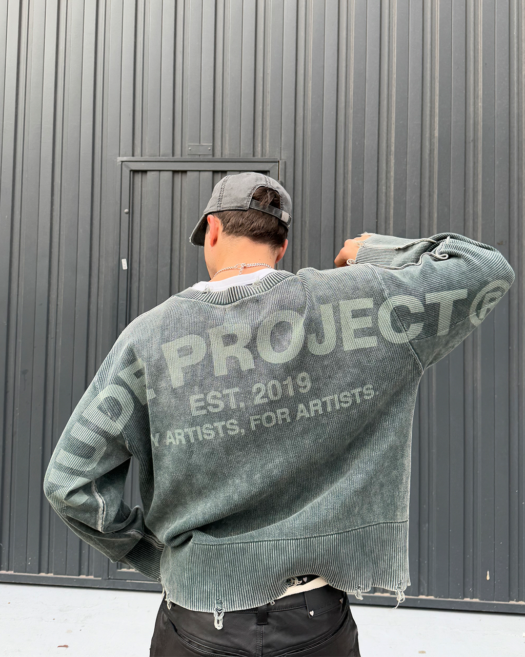 Perfect Cropped Knit Sweater Dark Green