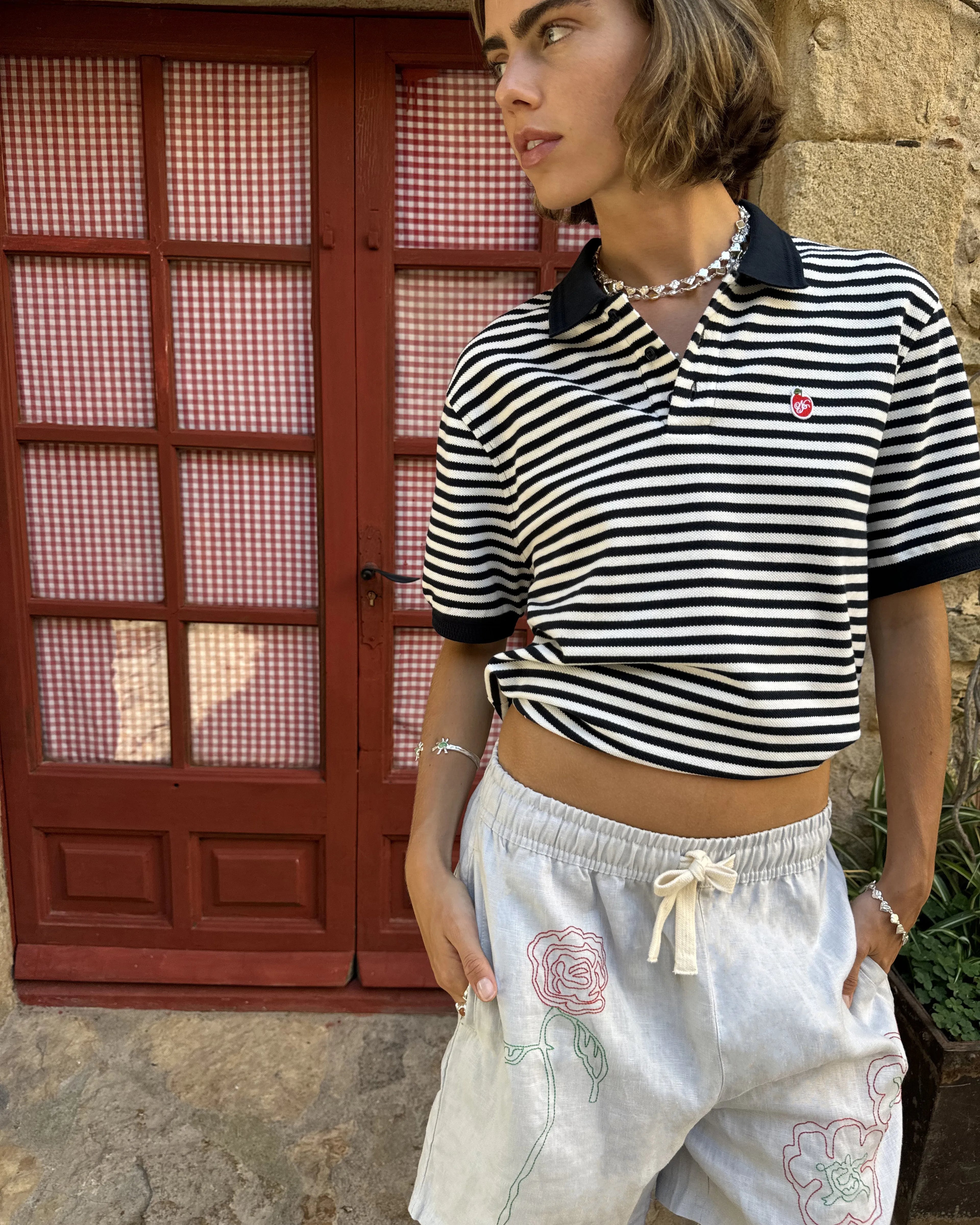 Polo Apple Crew Stripes Negro