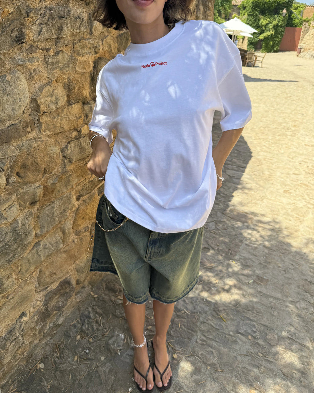 Camiseta Cherry Logo Blanca