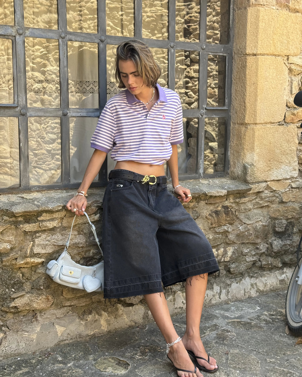 Pantalón Corto Baggy Negro Old Denim