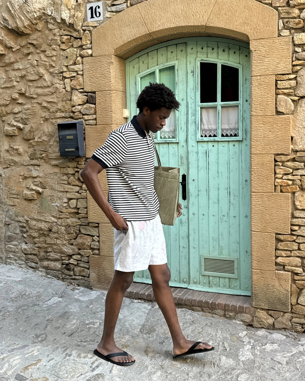 Polo Apple Crew Stripes Negro