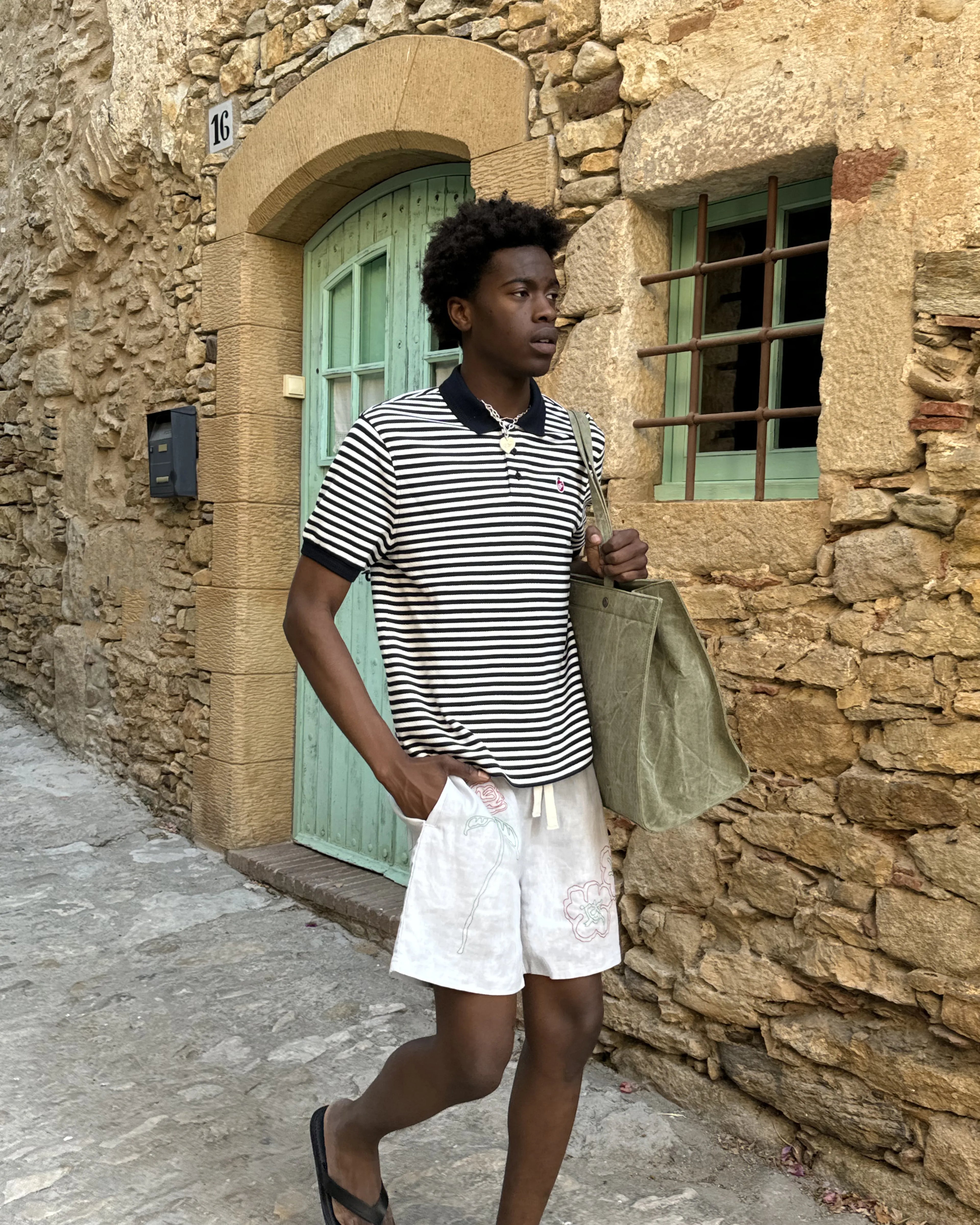 Polo Apple Crew Stripes Negro