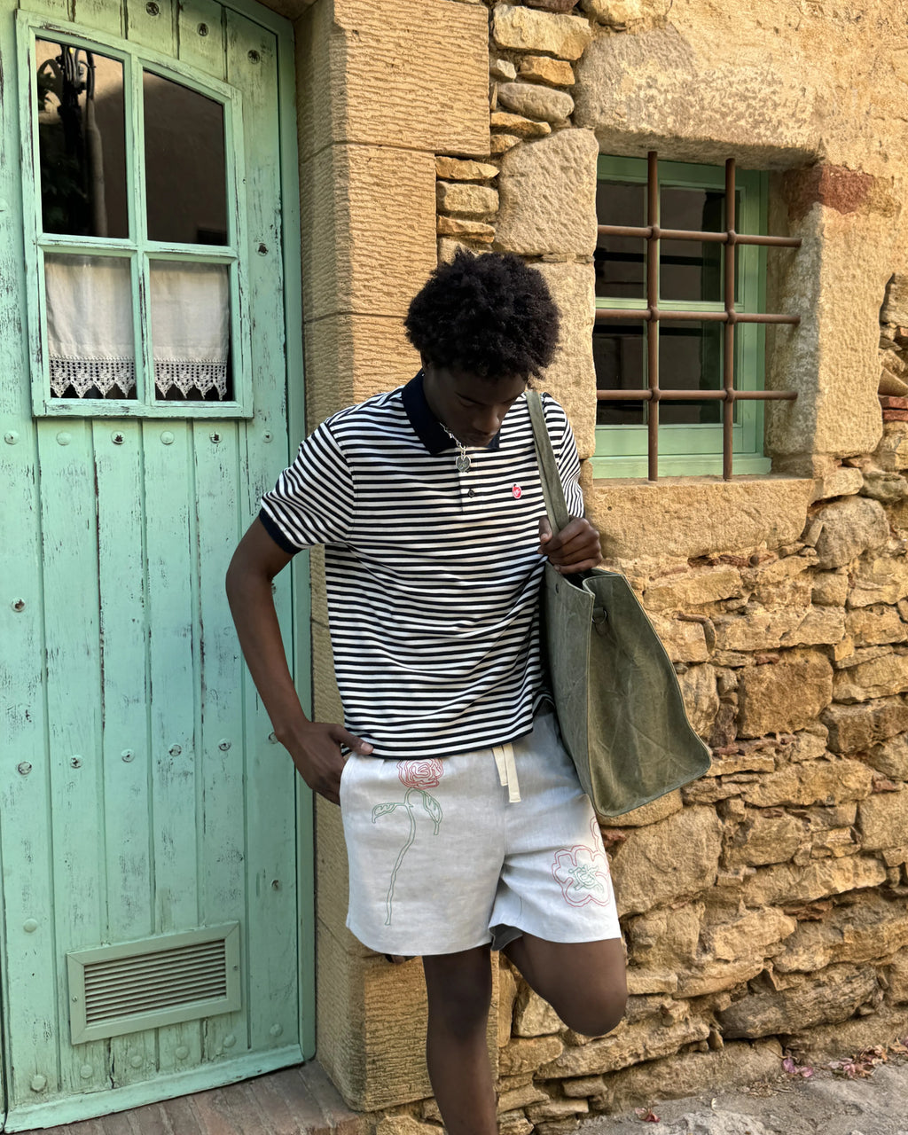 Polo Apple Crew Stripes Negro