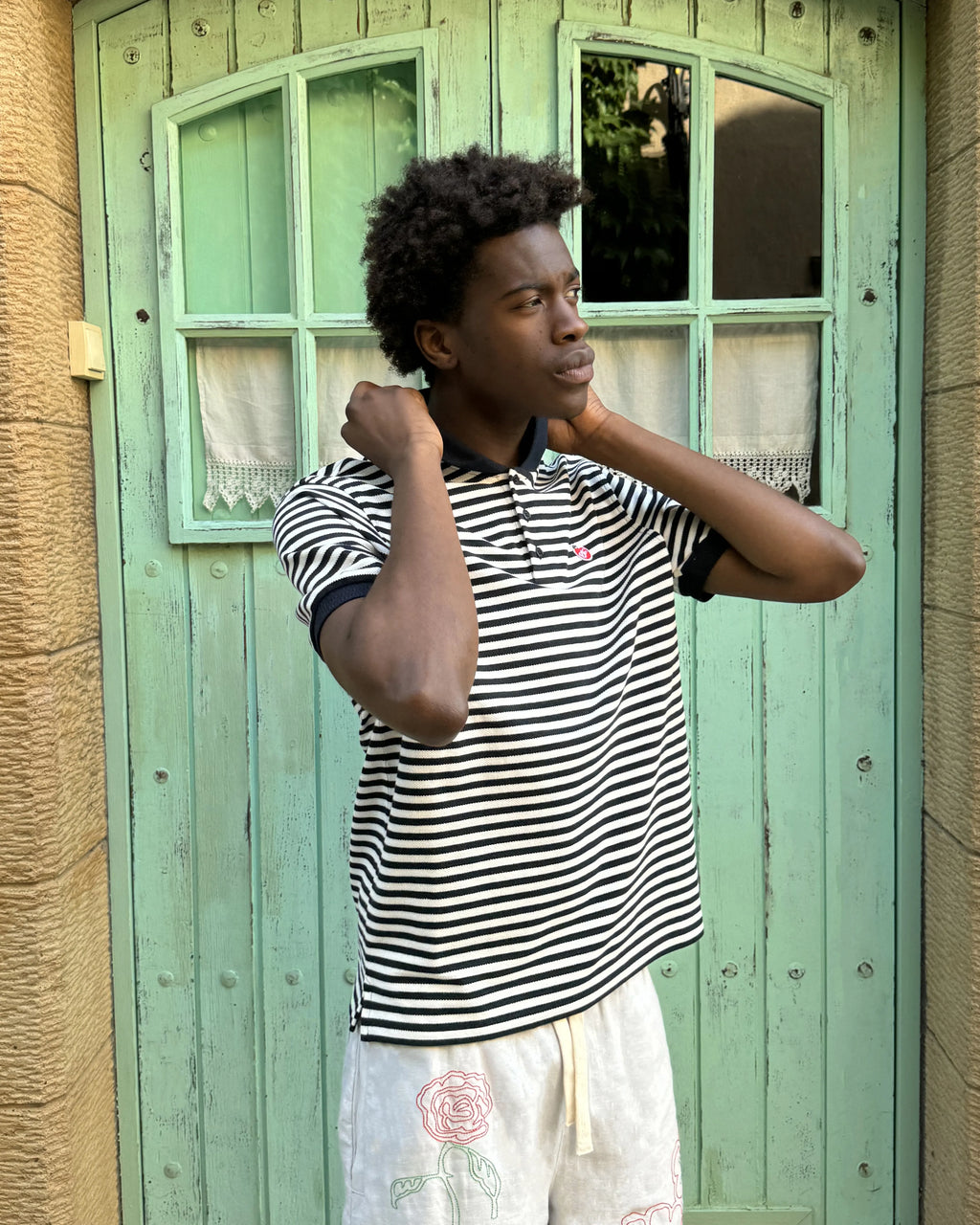 Polo Apple Crew Stripes Negro