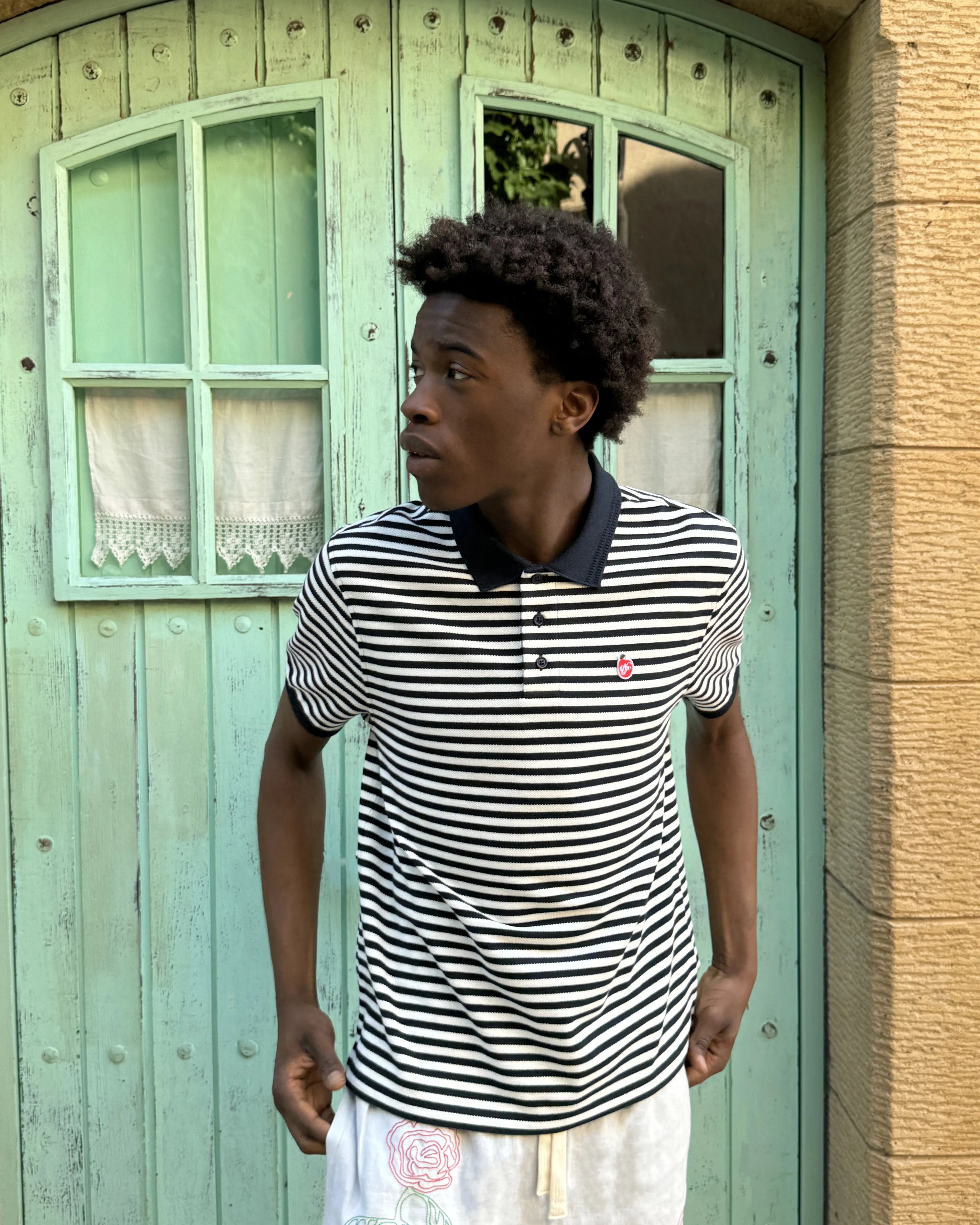 Polo Apple Crew Stripes Negro