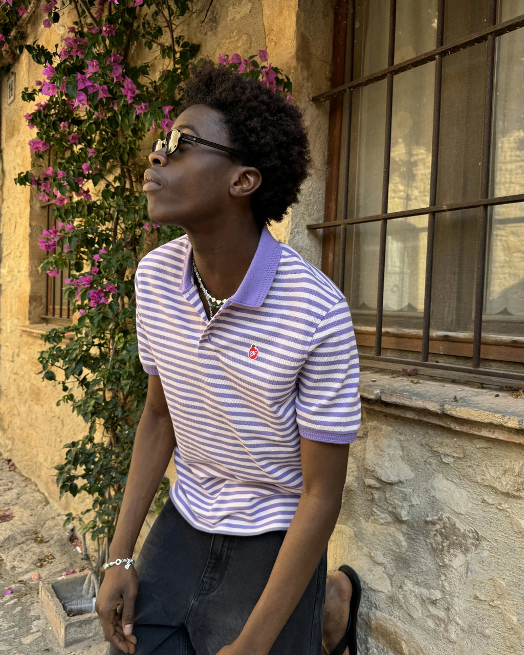 Polo Apple Crew Stripes Lila