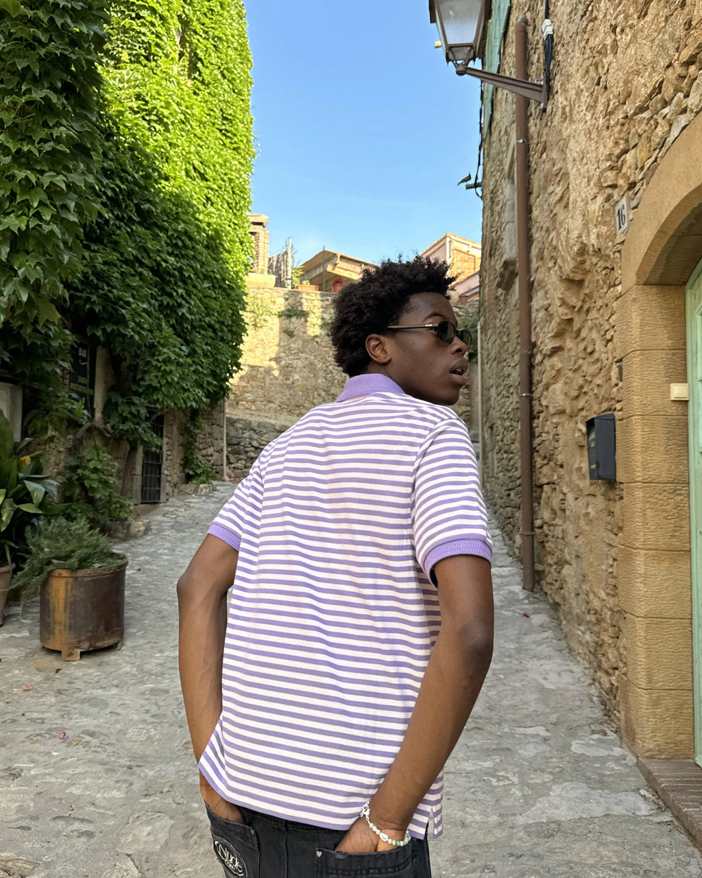 Polo Apple Crew Stripes Lila