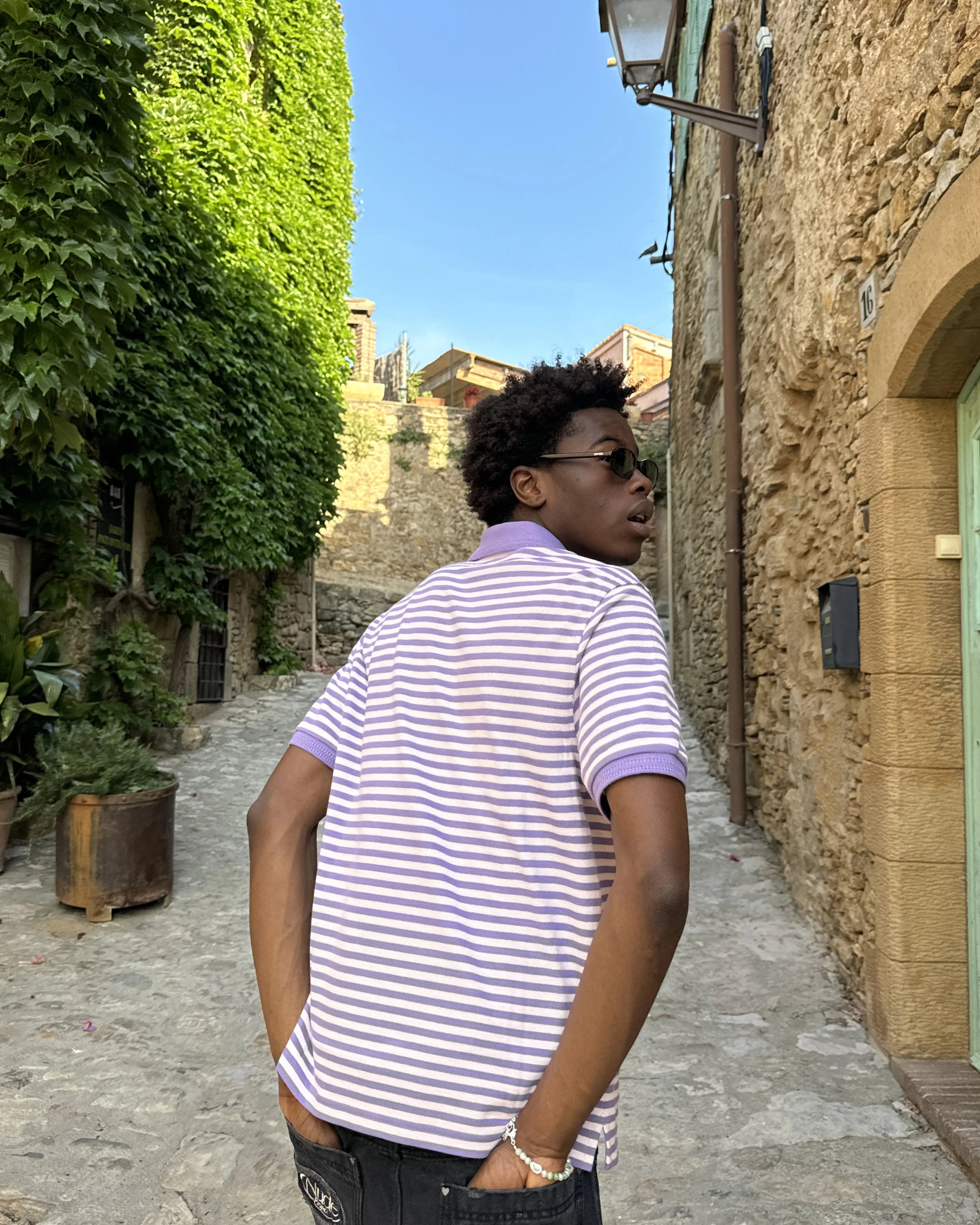 Polo Apple Crew Stripes Lila