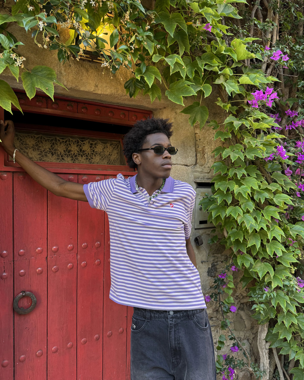 Polo Apple Crew Stripes Lila