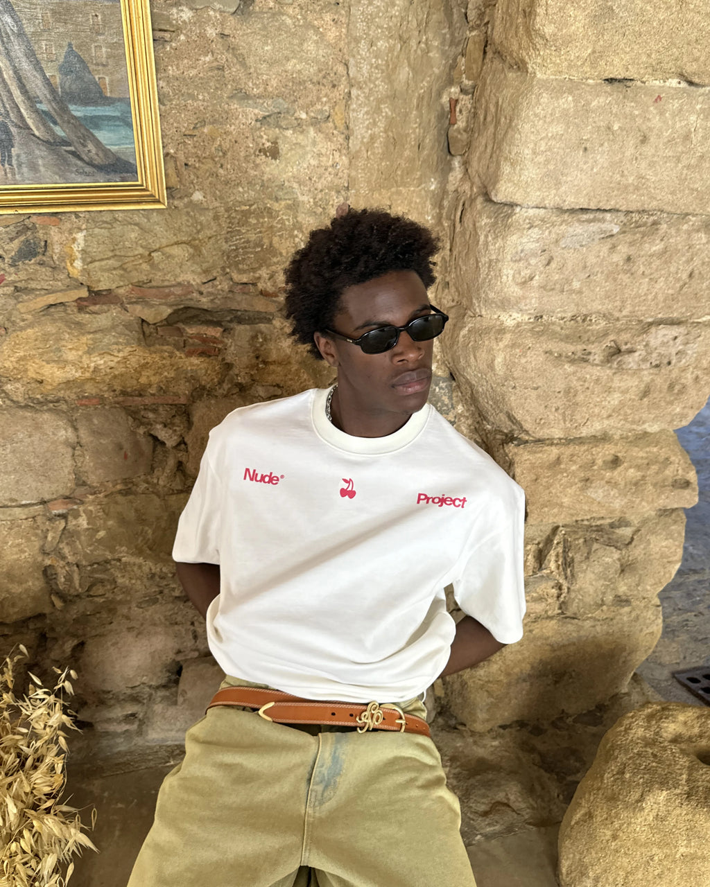 Camiseta Motto Beige