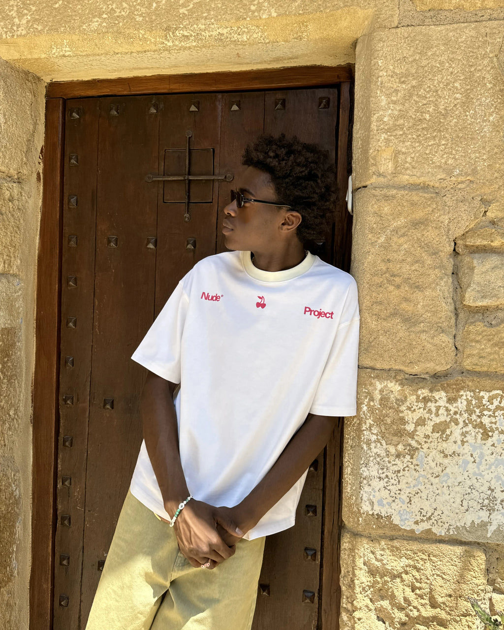 Camiseta Motto Beige