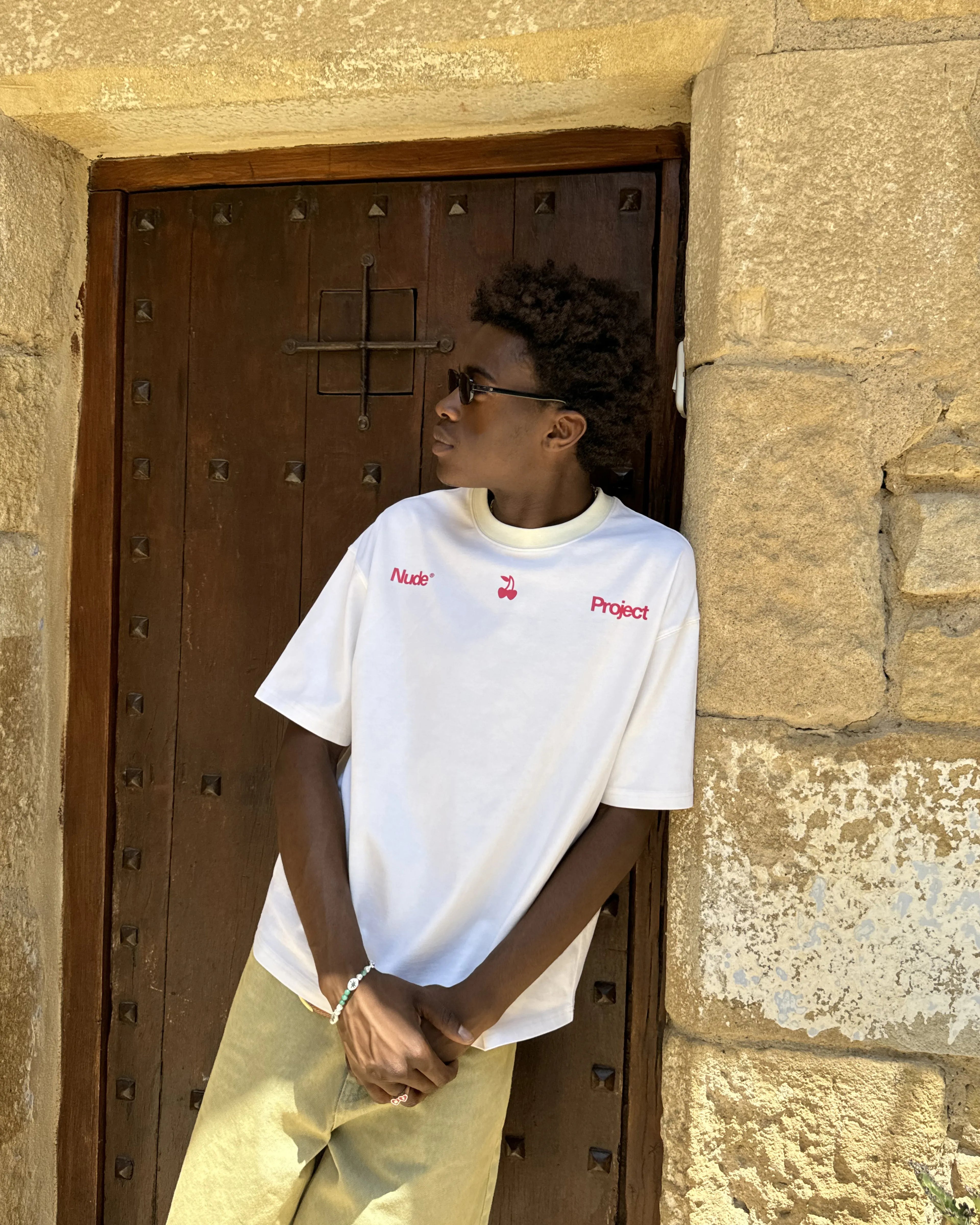 Camiseta Motto Beige