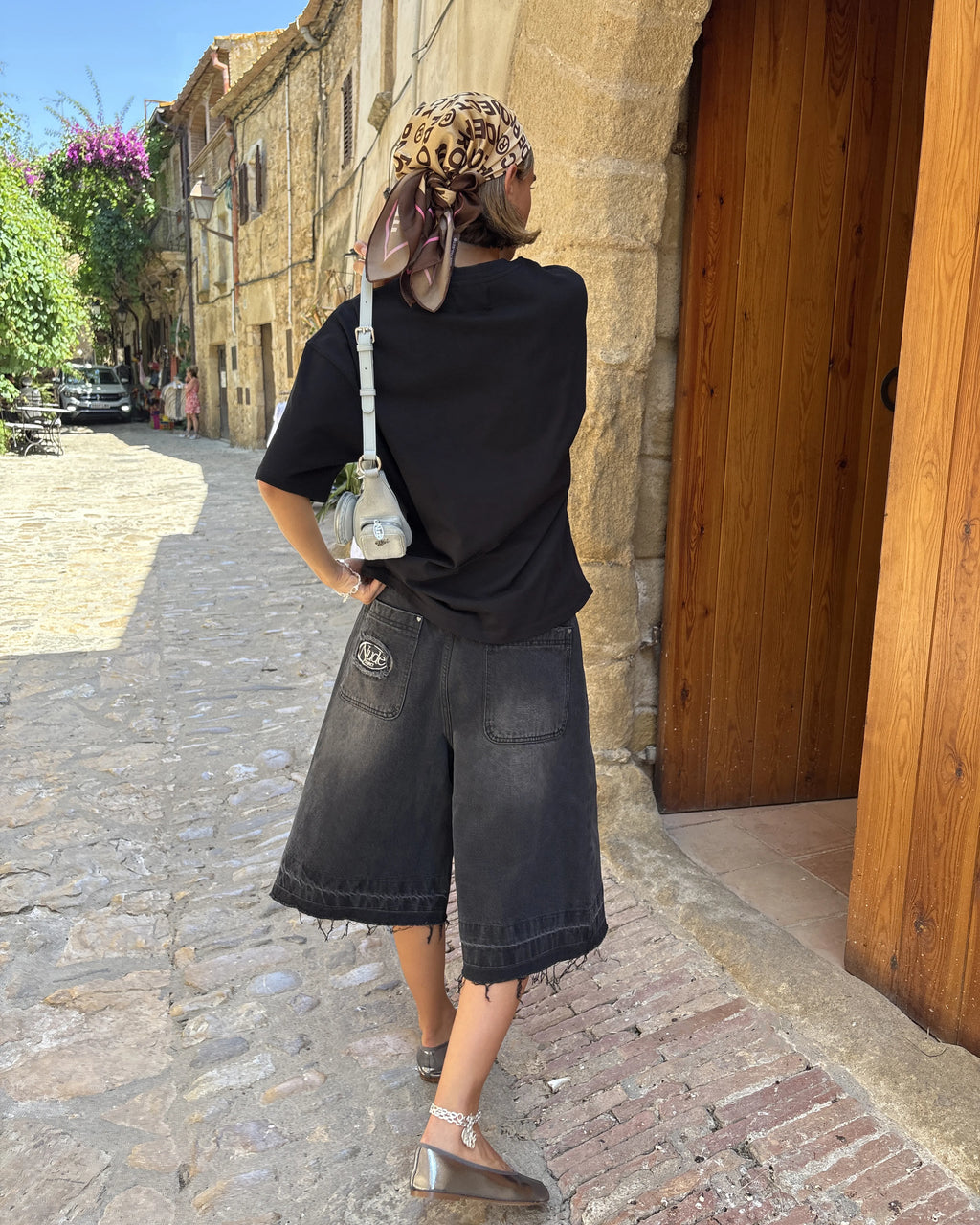 Pantalón Corto Baggy Negro Old Denim