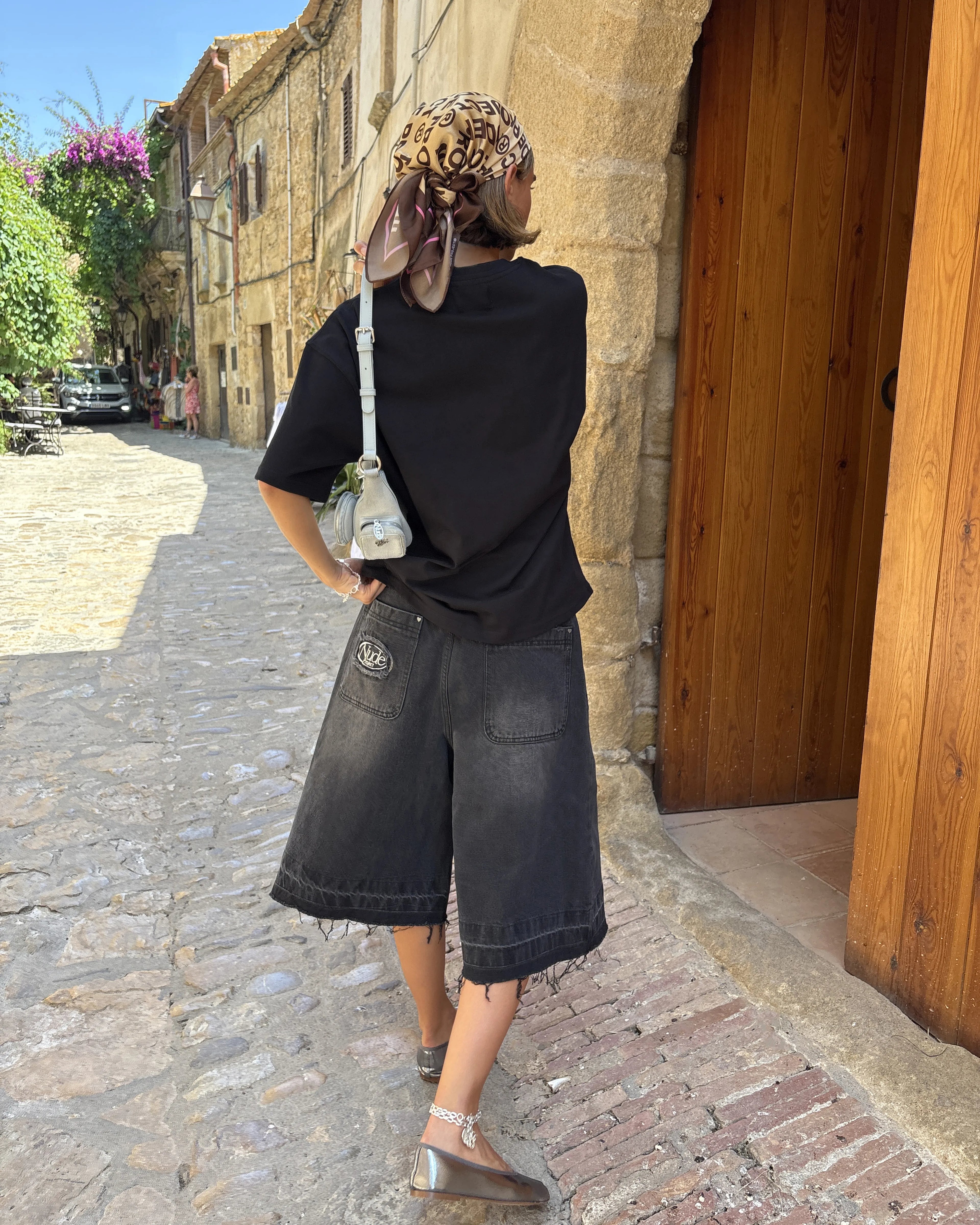 Pantalón Corto Baggy Negro Old Denim