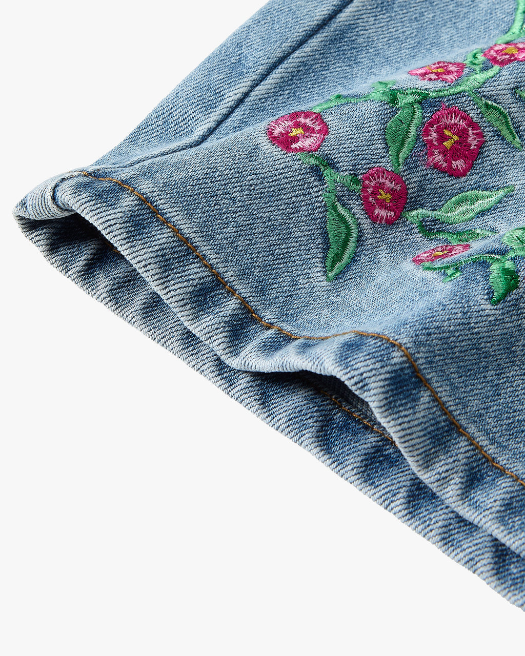 Pantalón Corto Denim Flowers