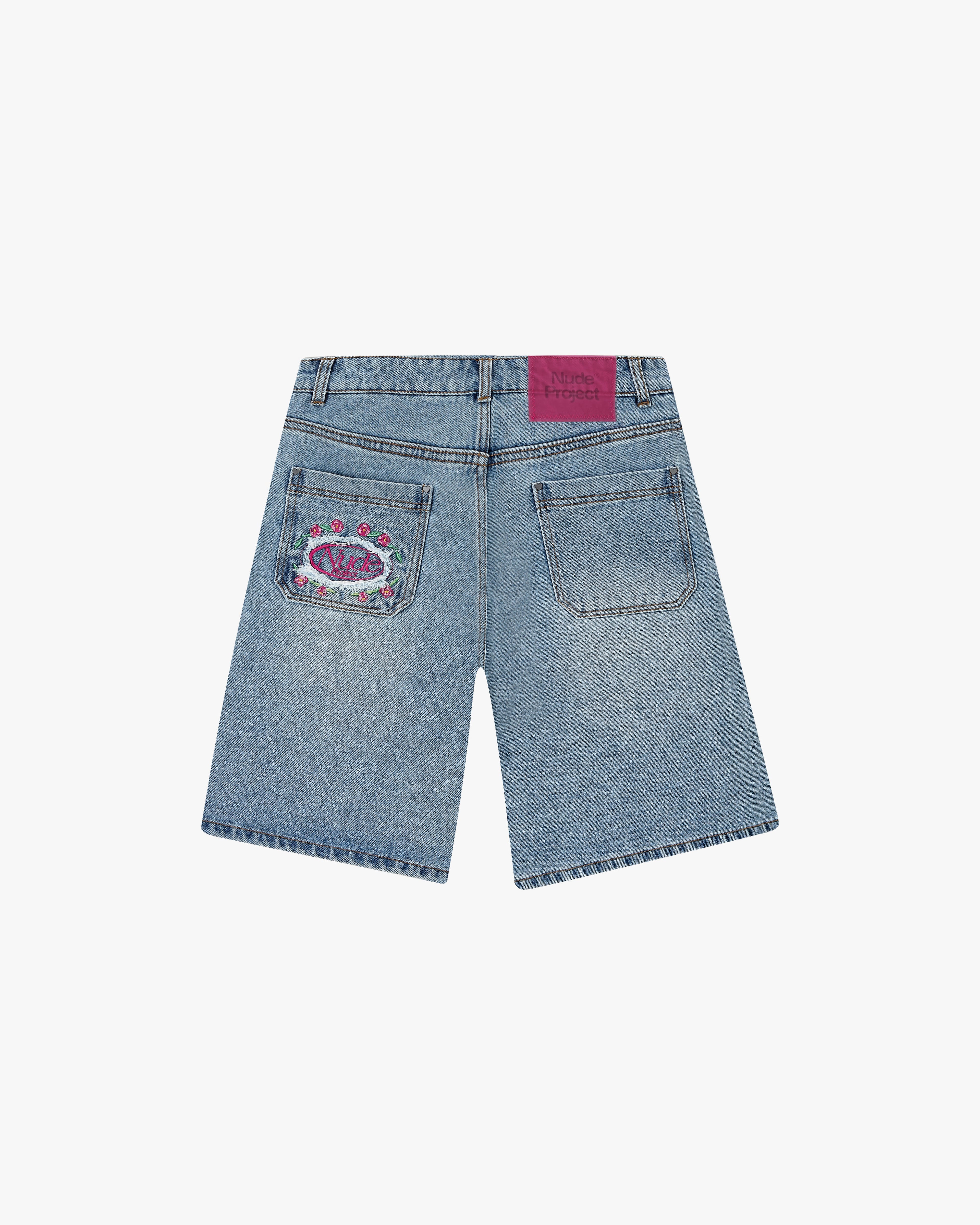 Pantalón Corto Denim Flowers