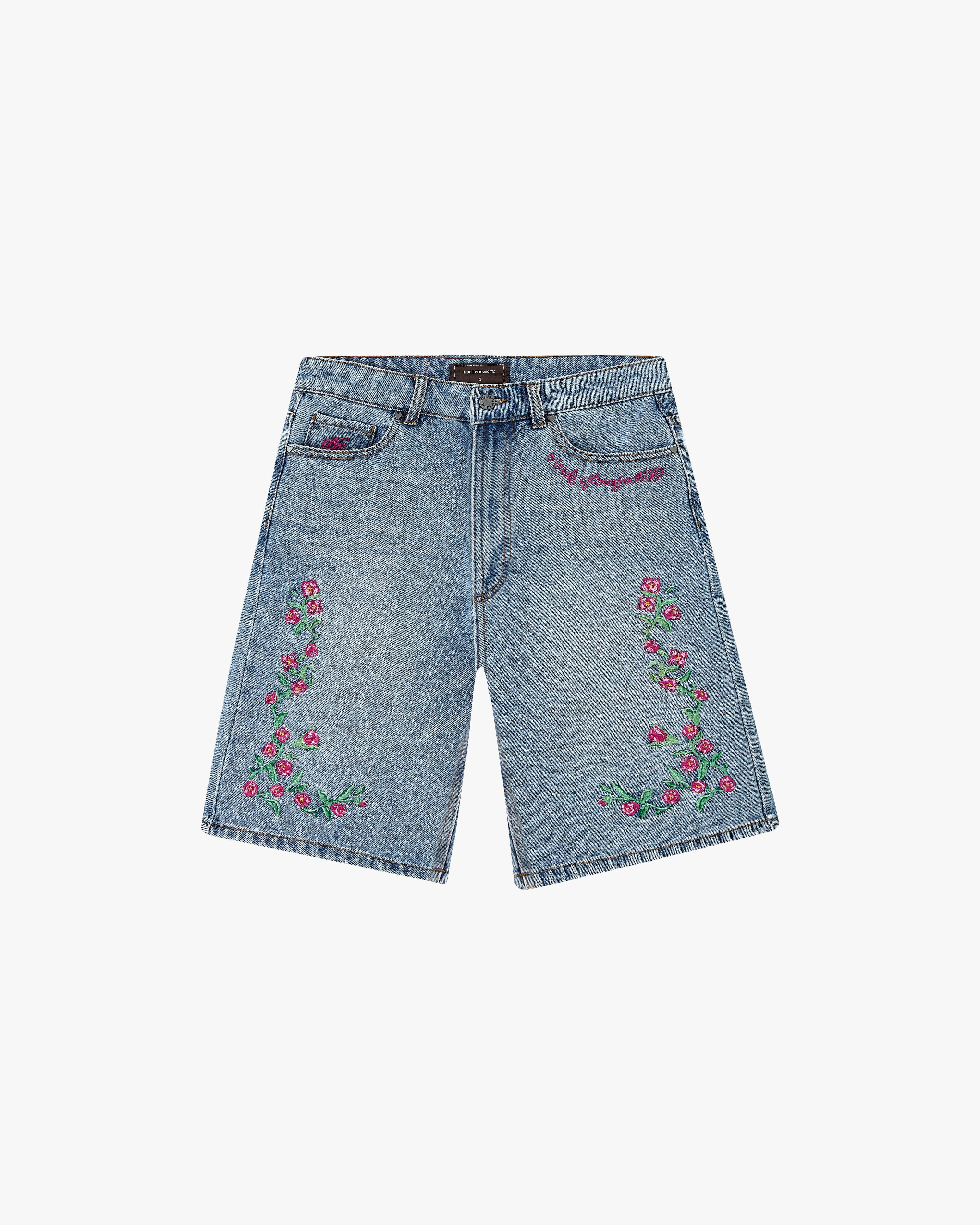 Pantalón Corto Denim Flowers