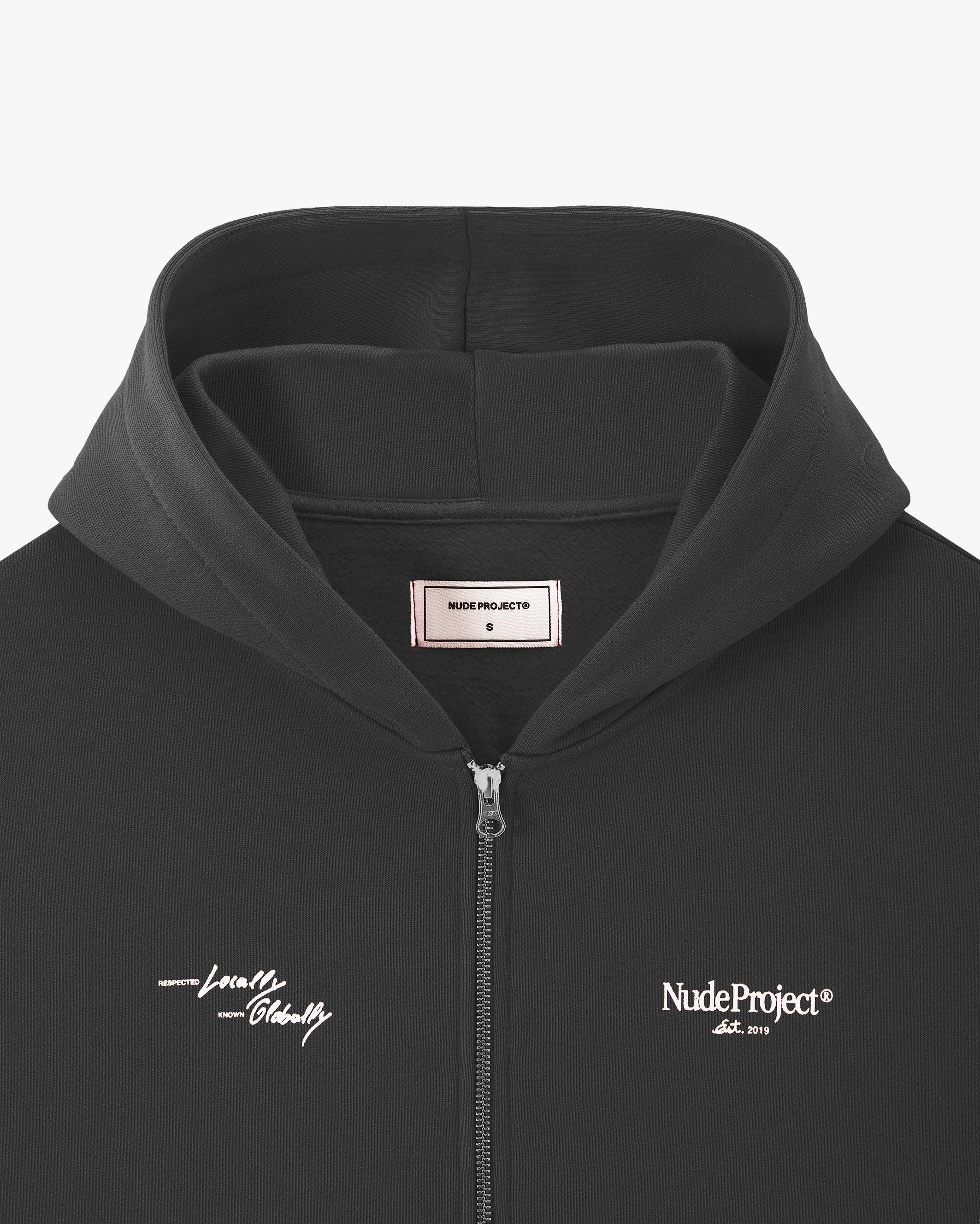 Sudadera Con Cremallera Global Soon Gris Oscuro